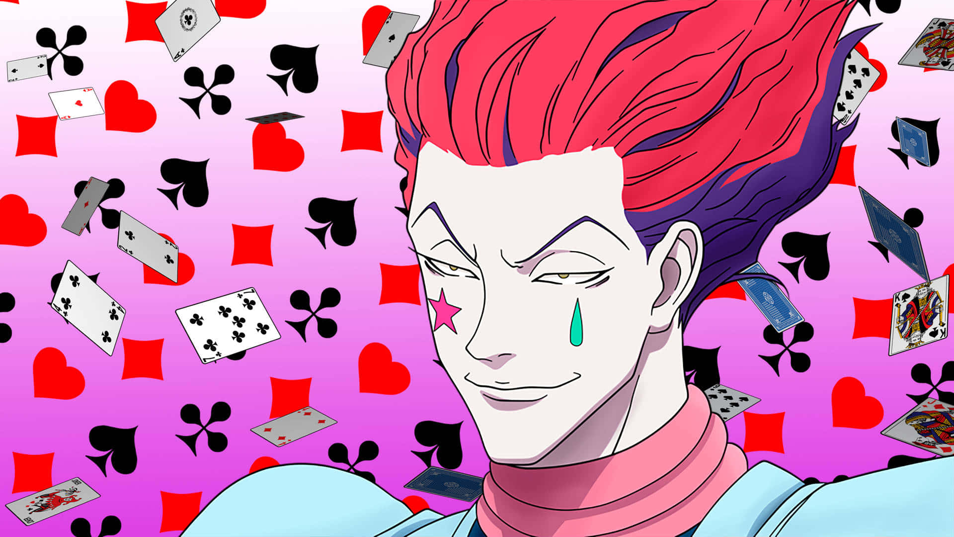 Hisoka Morow, red hair, tear, Full HD Desktop Wallpaper