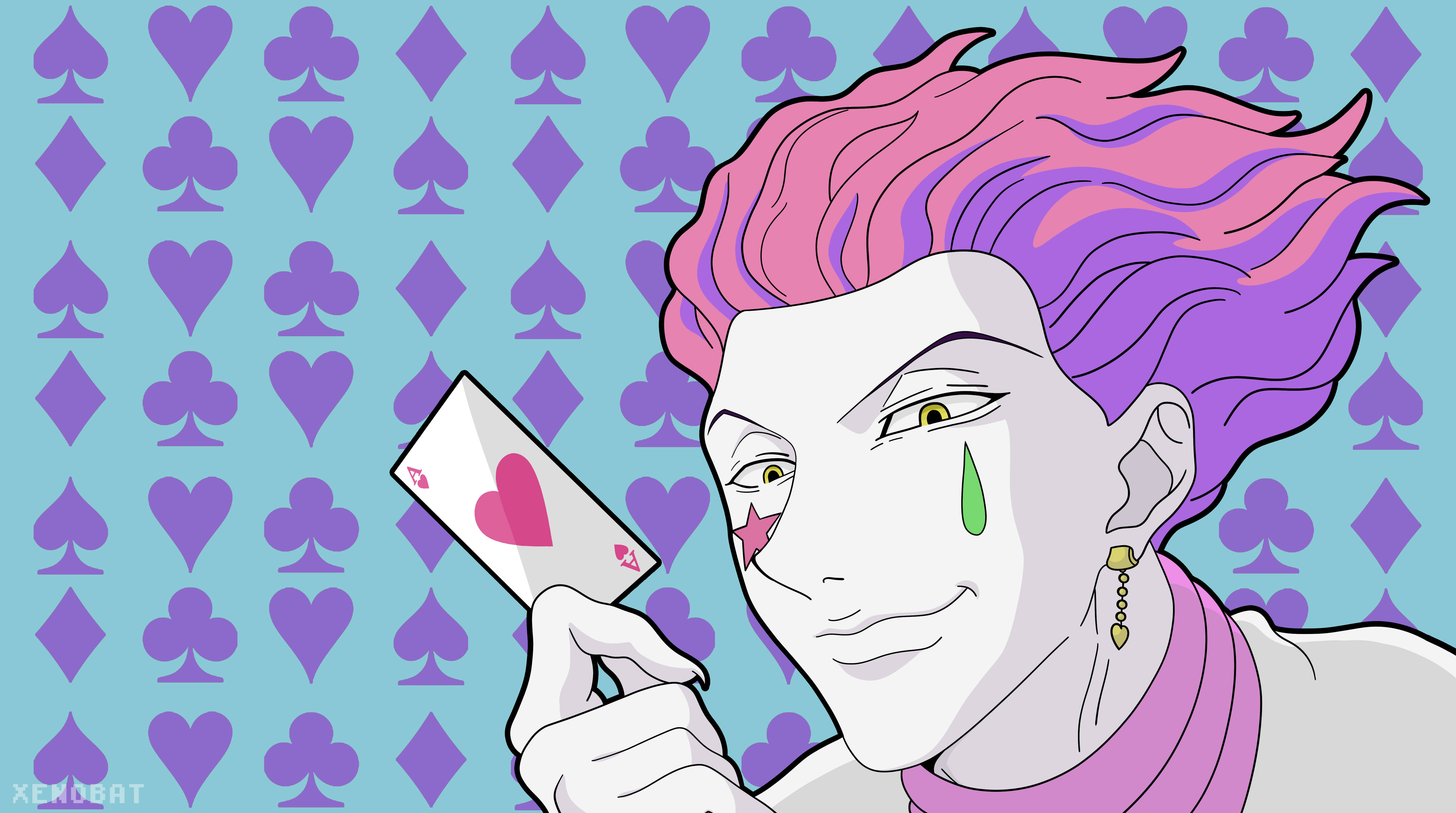 Hisoka, 4K, heart card, 5K Desktop Wallpaper