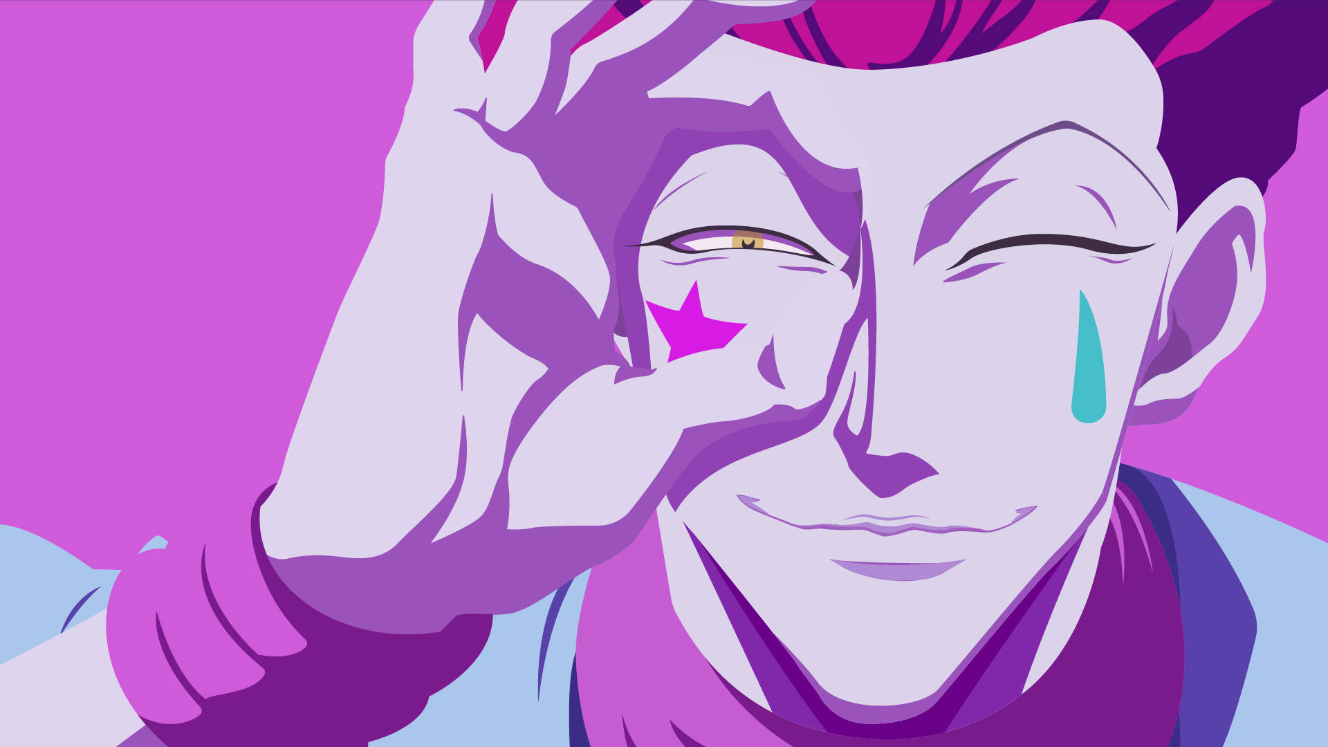 Hisoka, purple hair, star tattoo, Full HD Desktop Wallpaper