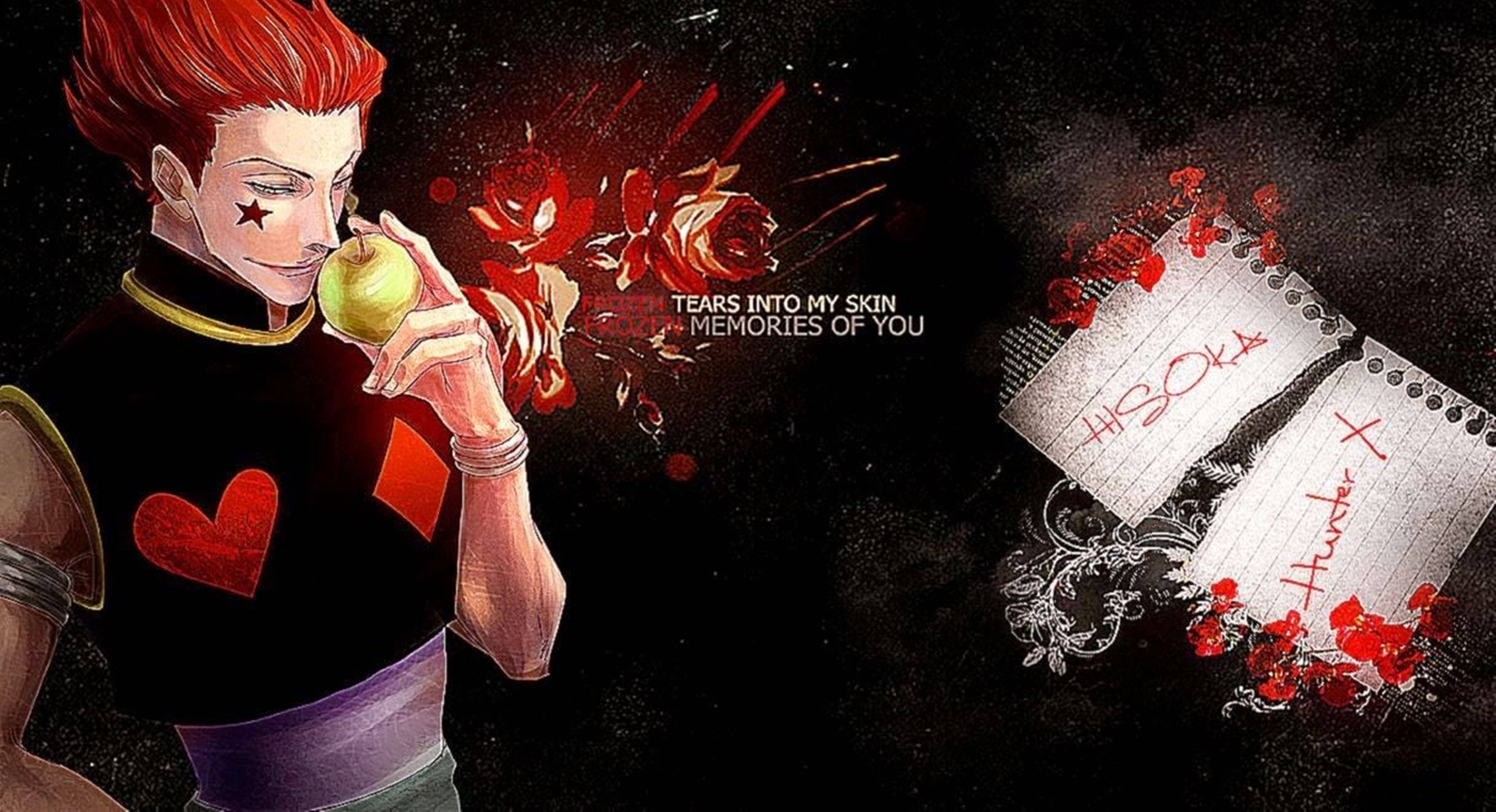 Hisoka, red hair, green apple, 5K Desktop Wallpaper