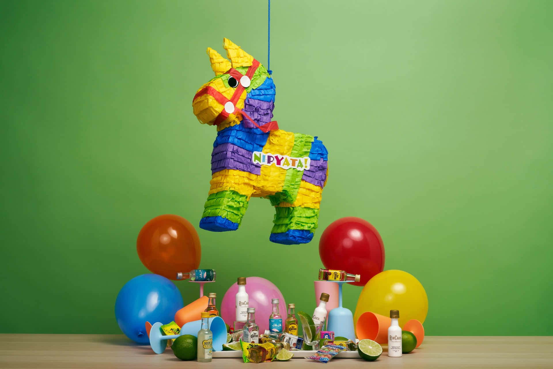 piñata, donkey, balloons, Full HD Desktop Wallpaper