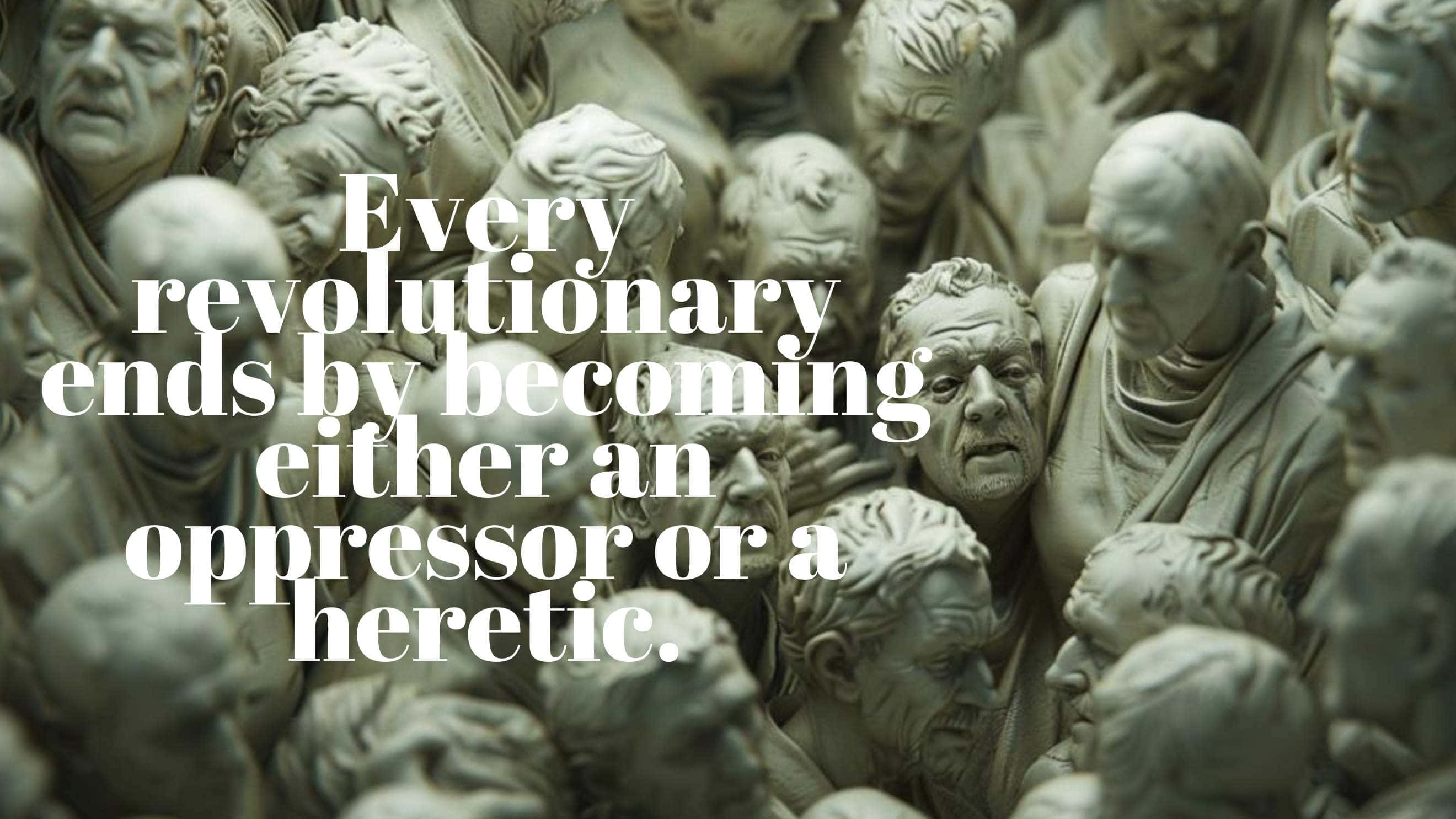 Revolutionary Quote Statues, stone statues, weathered, 2K Desktop Wallpaper