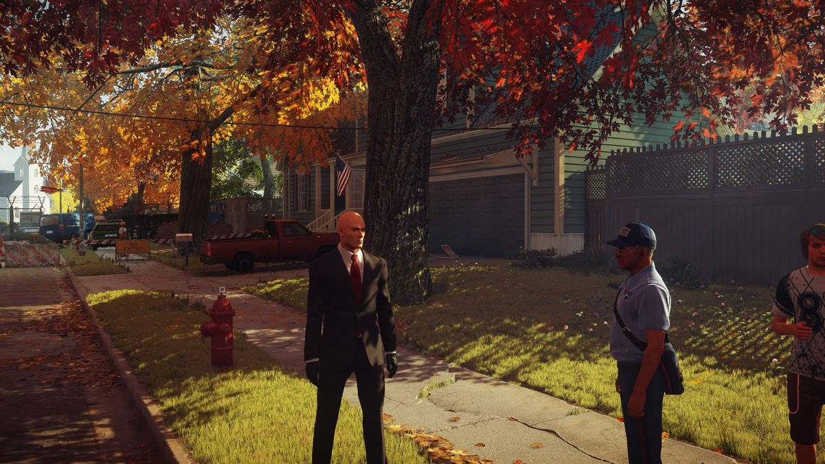 Hitman 2, bald man, black suit, SD Desktop Wallpaper