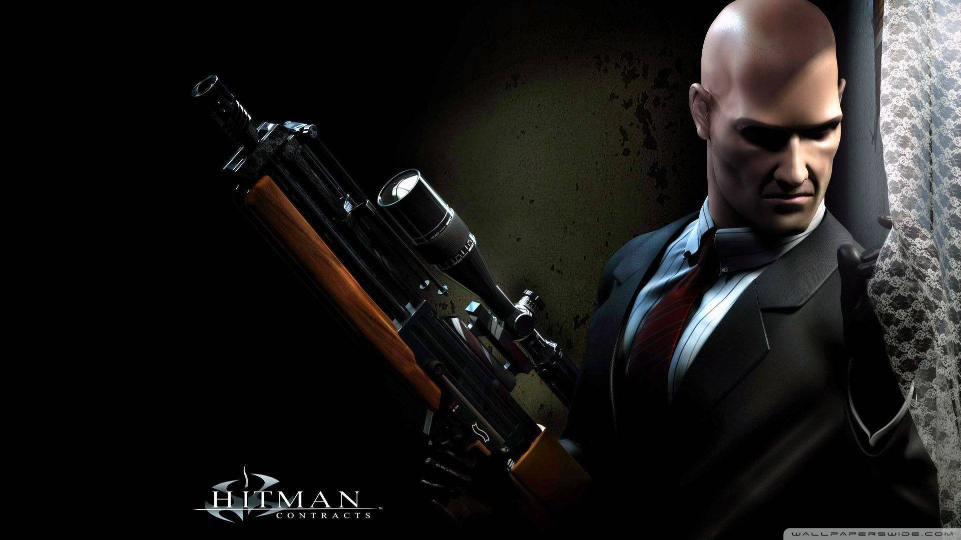Hitman 2, sniper rifle, bald assassin, Full HD Desktop Wallpaper