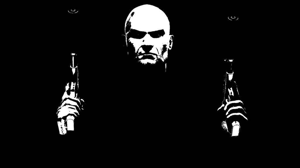 Hitman, black, silhouette, SD Desktop Wallpaper