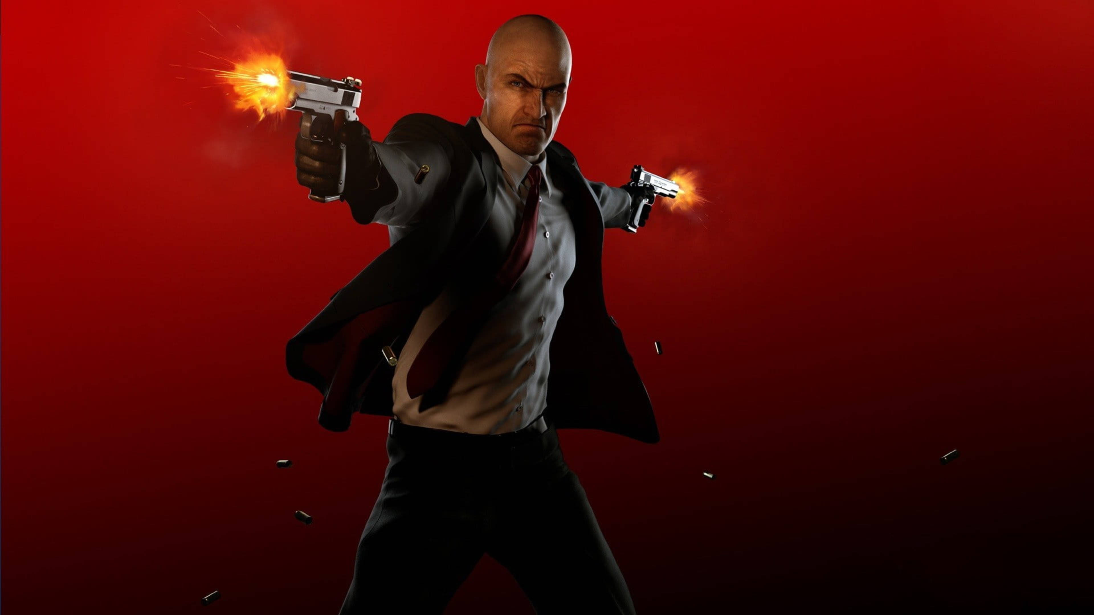 Hitman, twin pistols, muzzle flashes, 4K Desktop Wallpaper