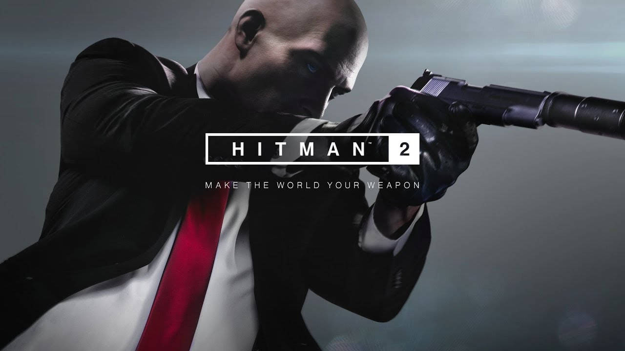 Hitman 2, silenced pistol, black suit, HD Desktop Wallpaper