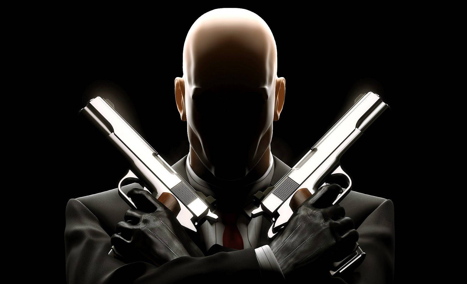 Hitman, double guns, bald man, HD Desktop Wallpaper