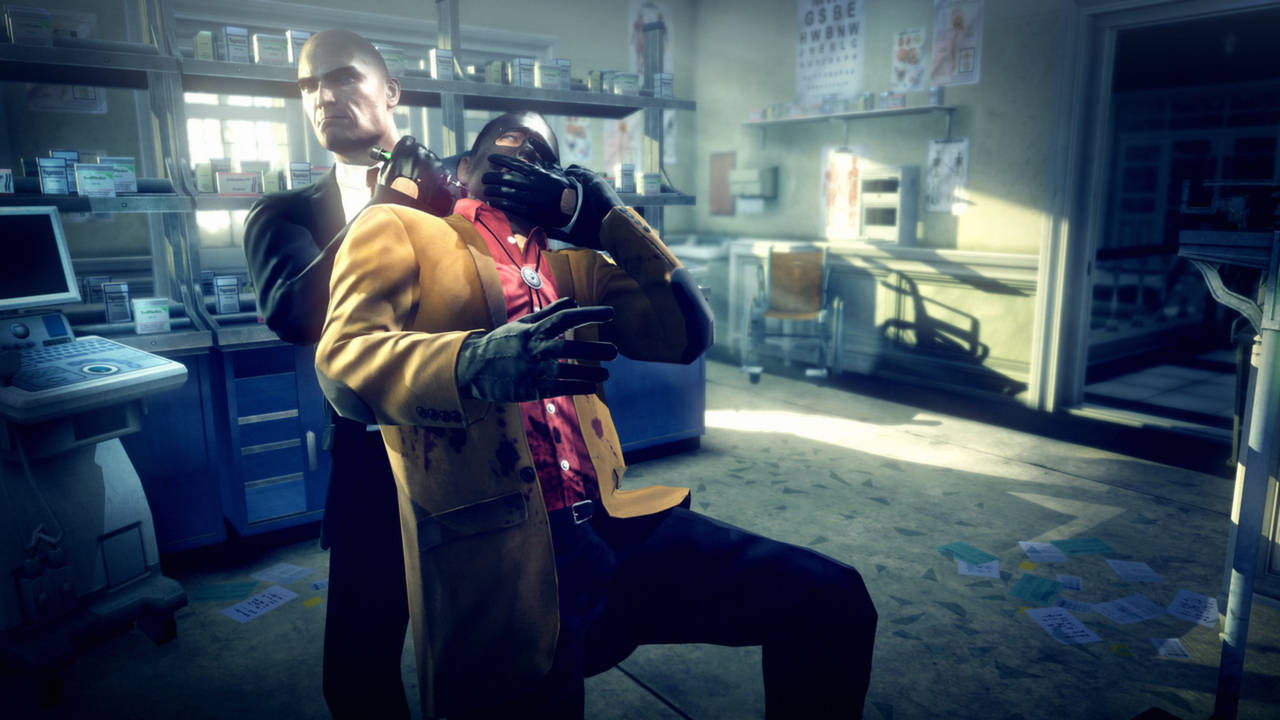 Hitman Absolution HD, bald man, suit, HD Desktop Wallpaper