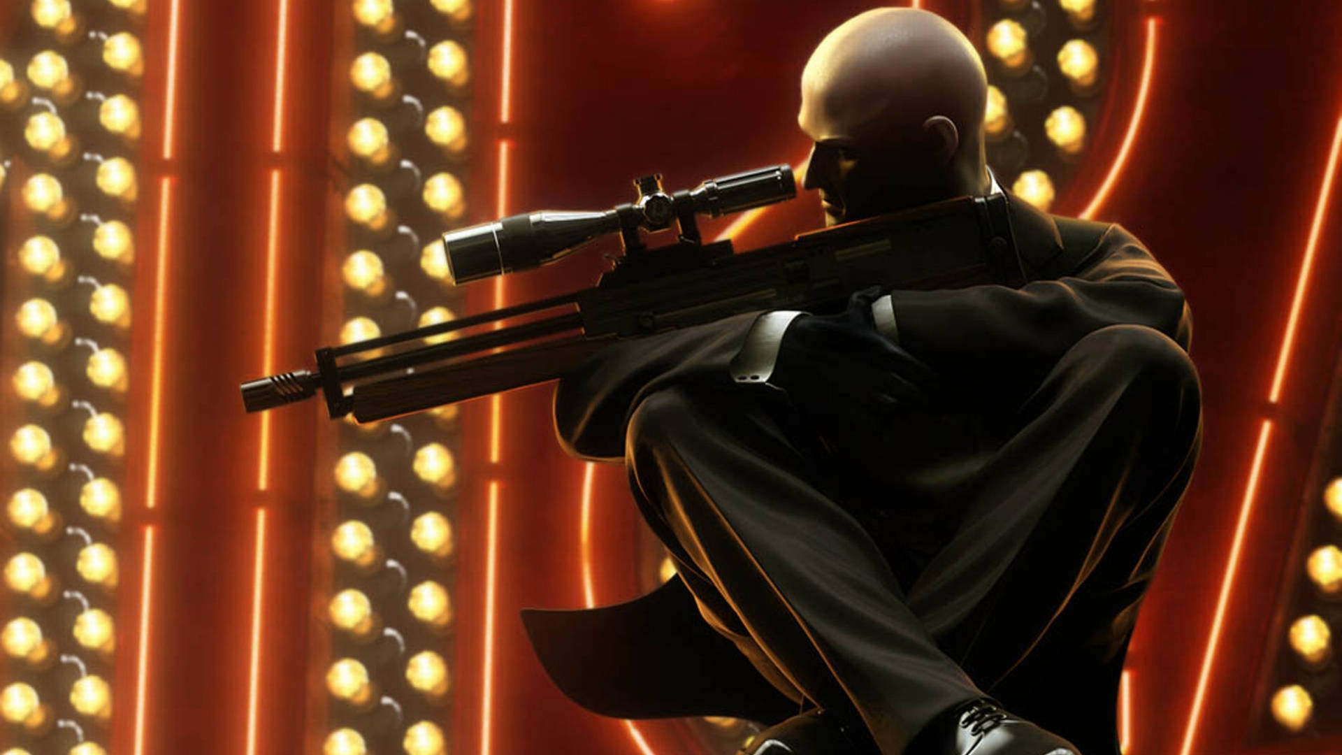 Hitman Absolution HD, bald assassin, black suit, Full HD Desktop Wallpaper