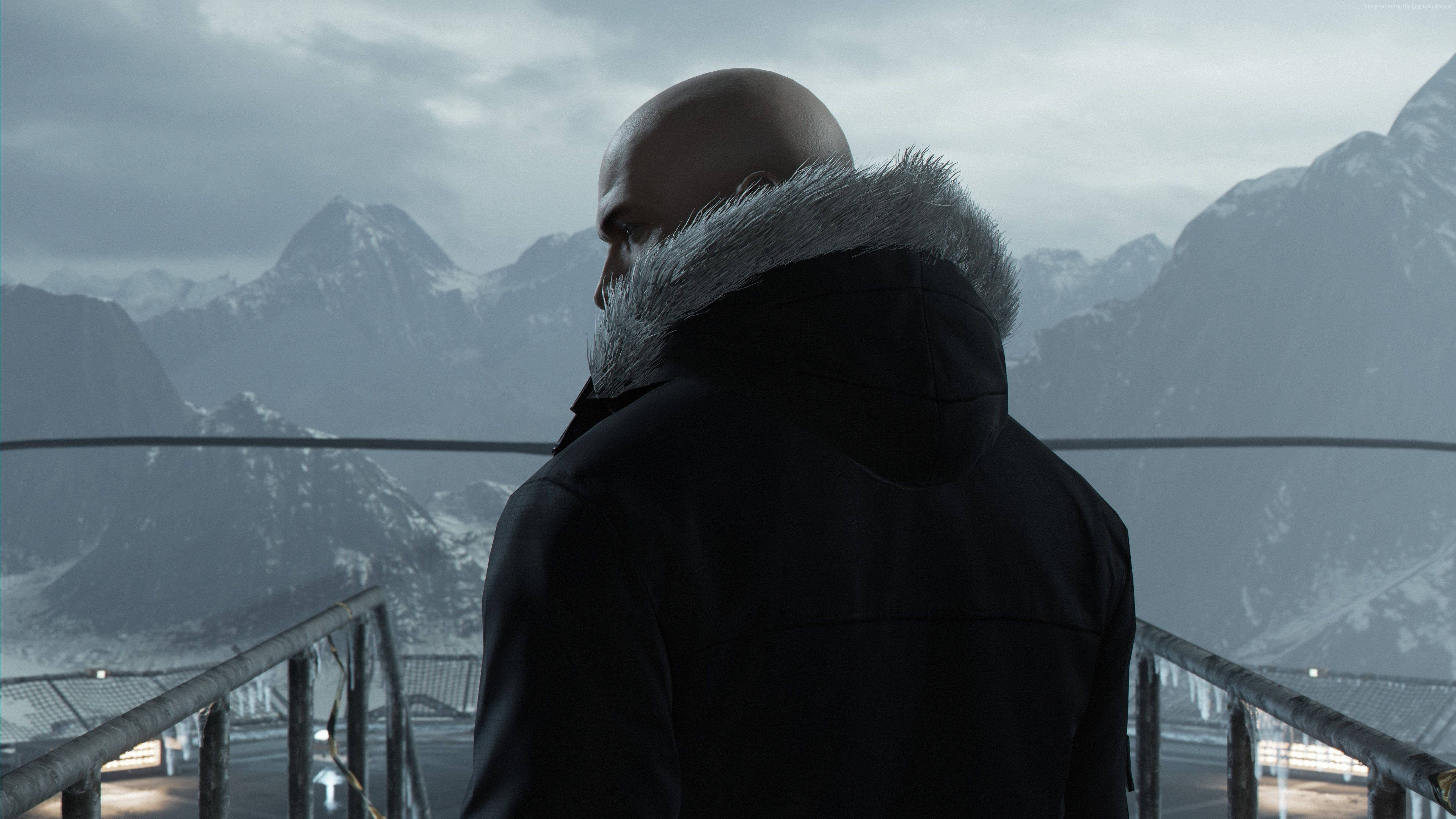Hitman HD, bald man, black coat, 4K Desktop Wallpaper