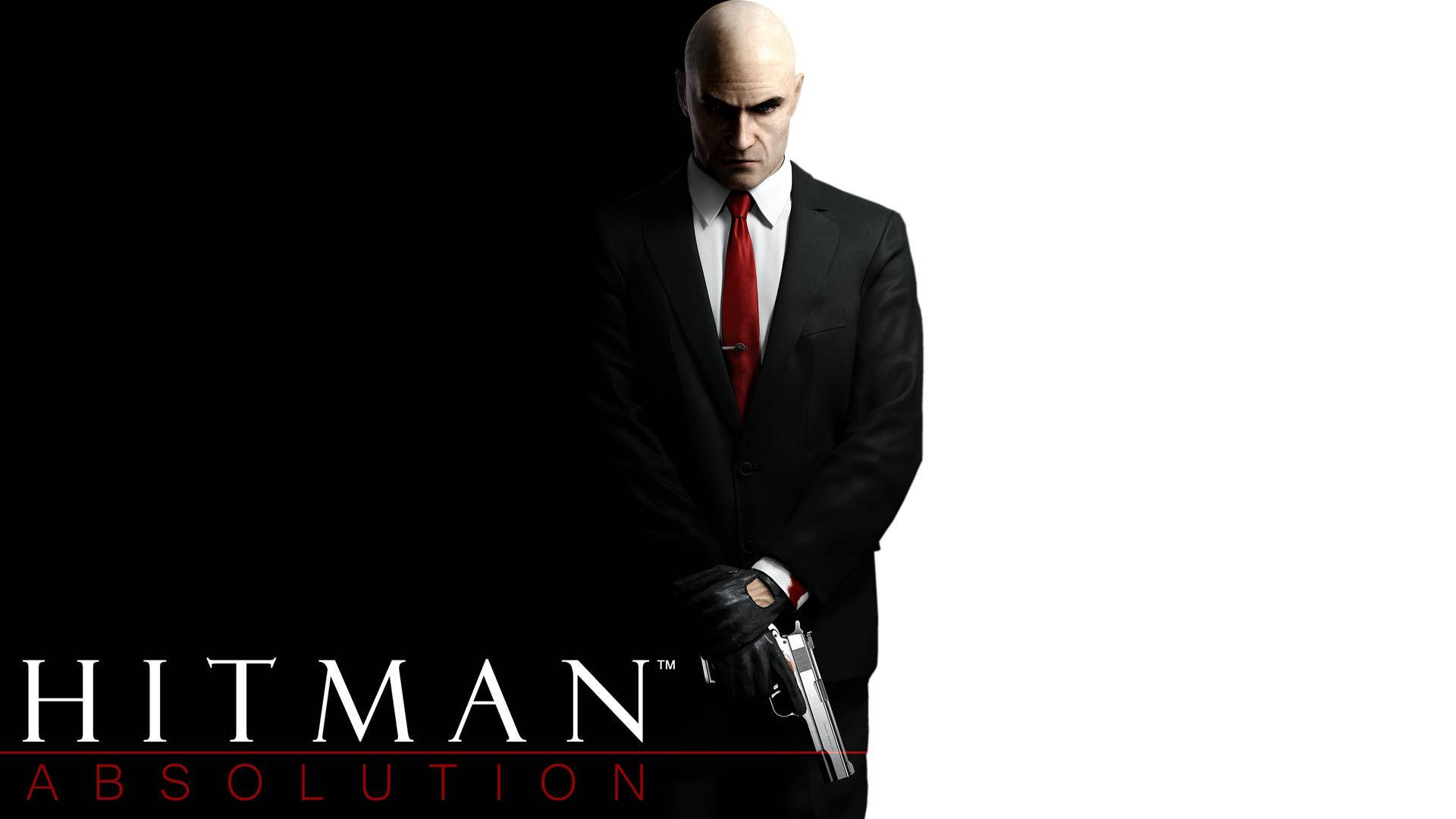 Hitman Absolution, bald man, black suit, Full HD Desktop Wallpaper