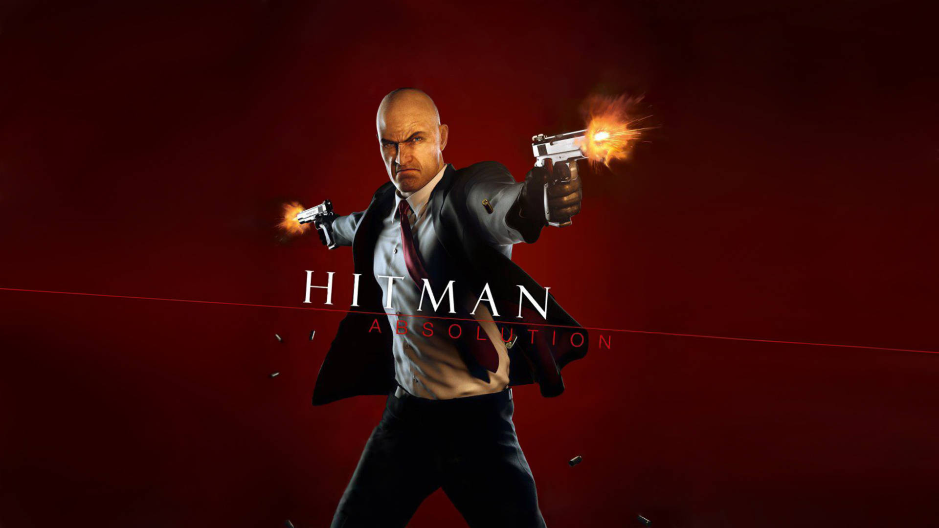 Hitman Absolution HD, bald man in a suit, two pistols, Full HD Desktop Wallpaper
