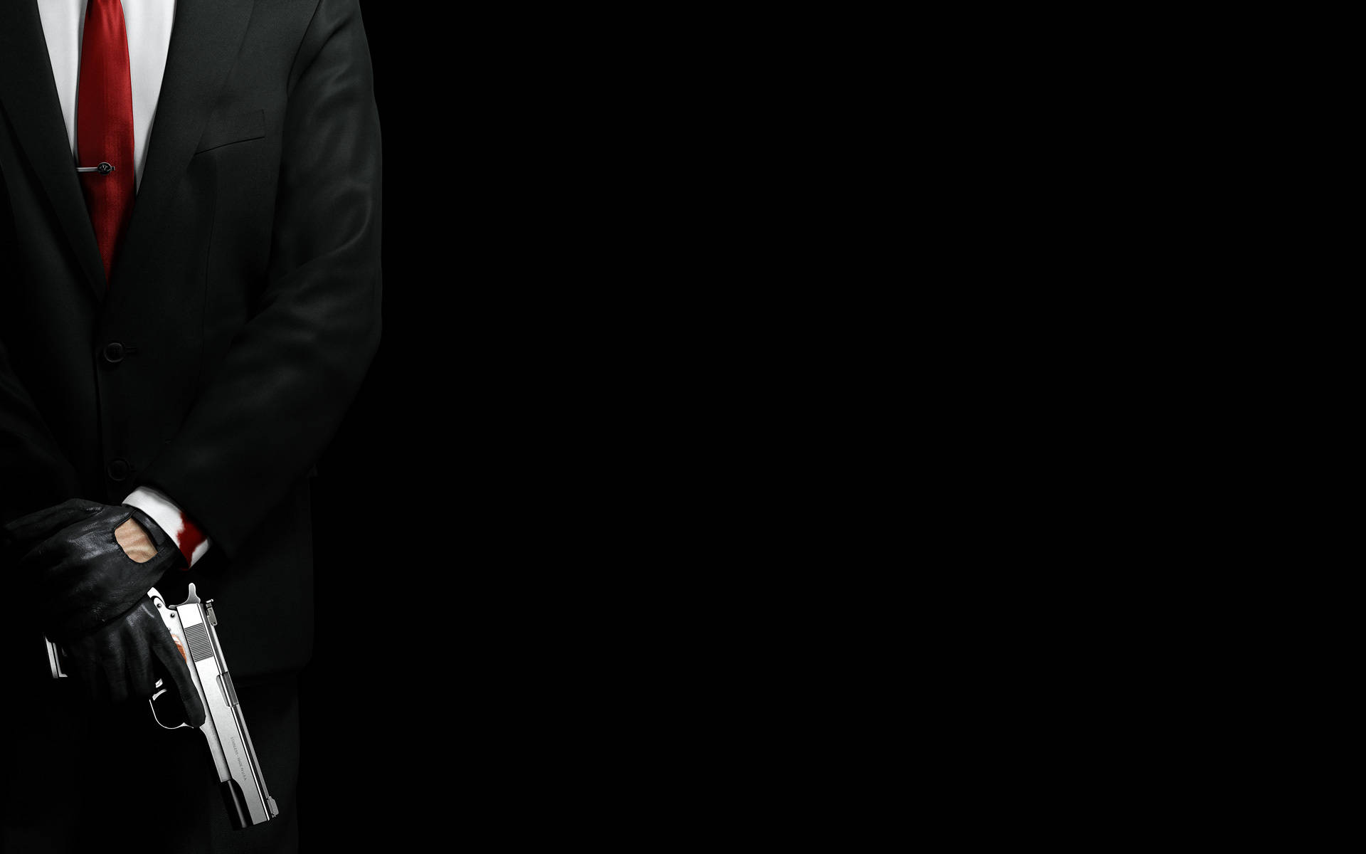 Hitman Absolution HD, metal gun, black suit, Full HD Desktop Wallpaper