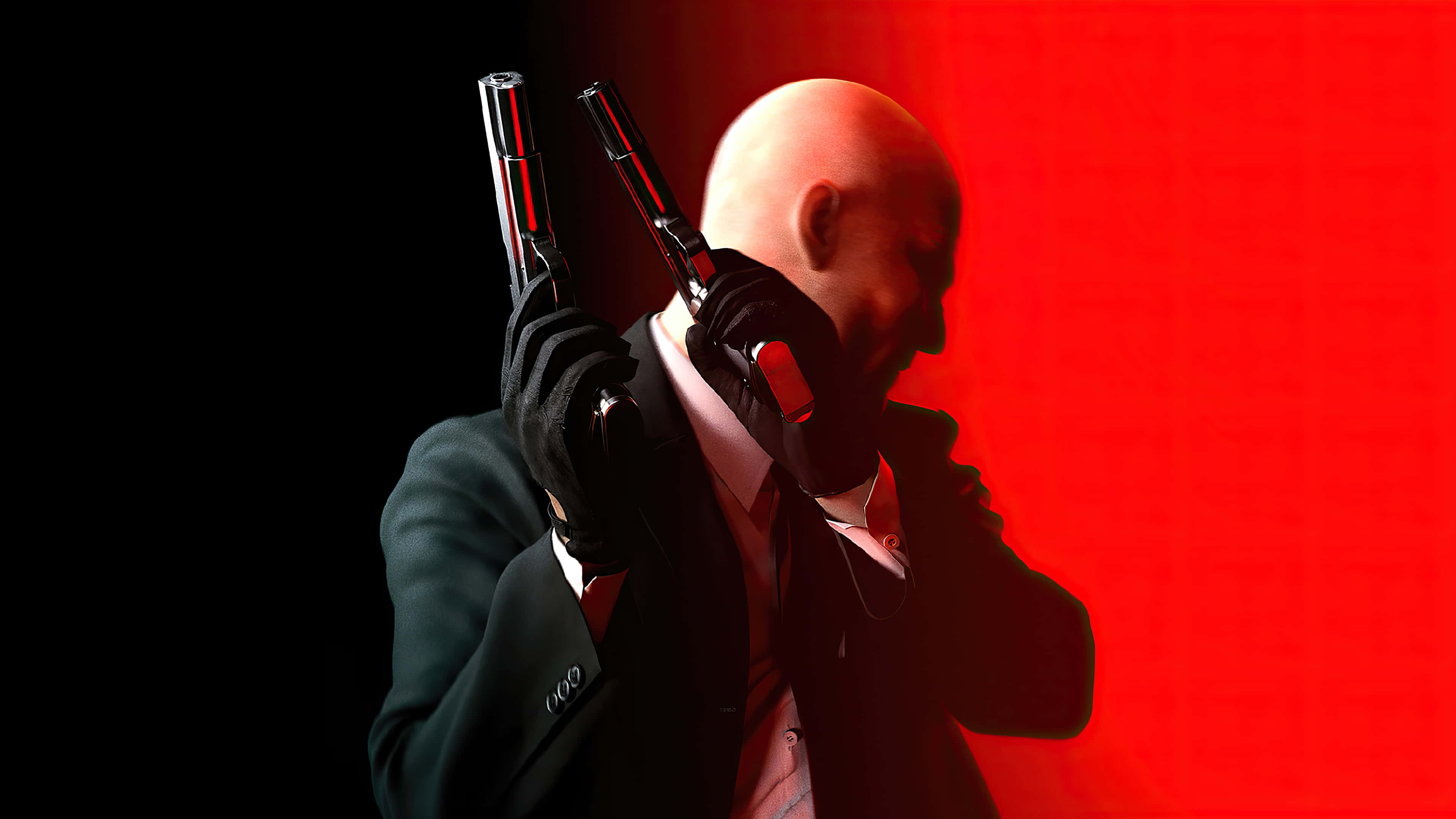 Hitman, bald man in a suit, two pistols, 4K Desktop Wallpaper