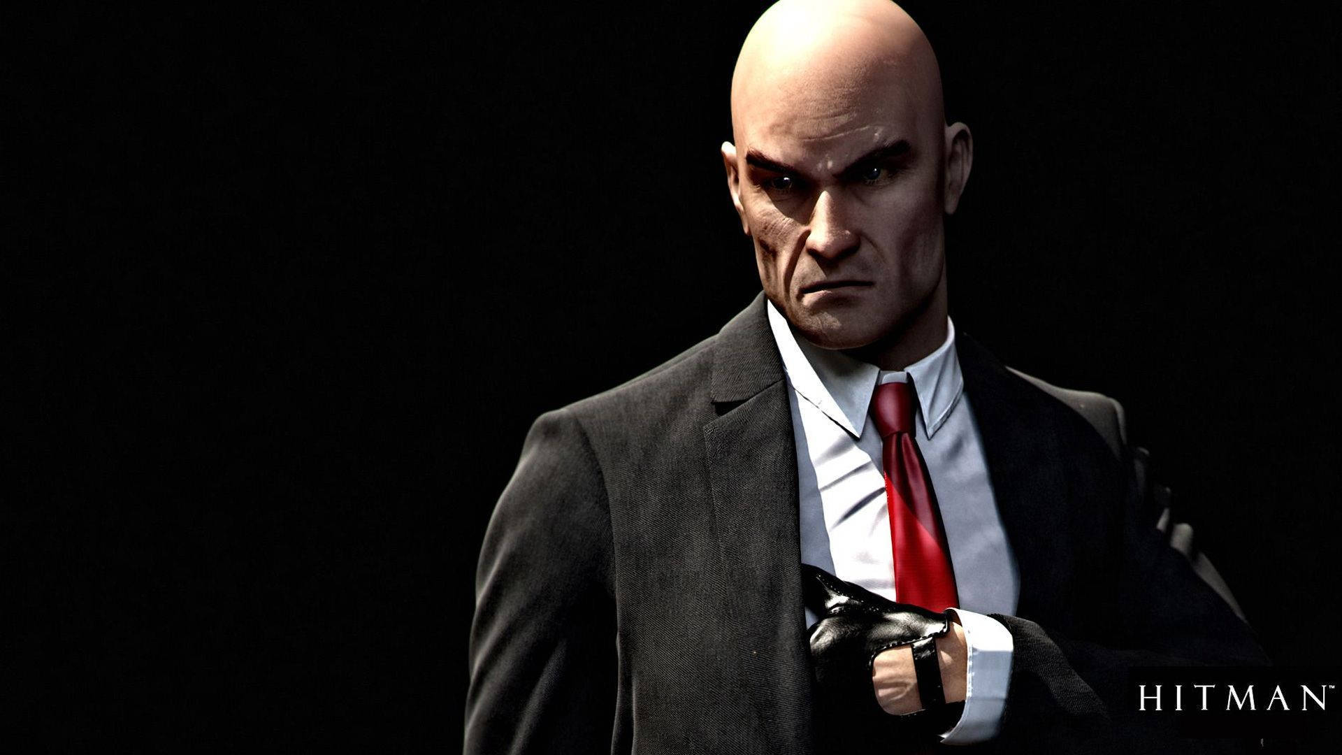 Hitman Absolution, bald man, black suit, Full HD Desktop Wallpaper