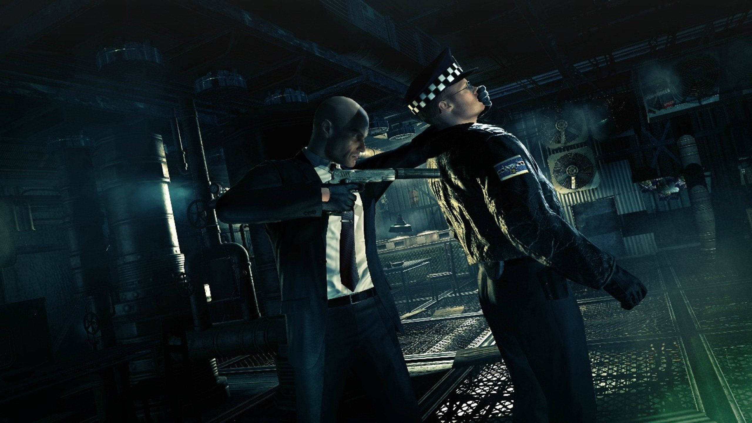 Hitman Absolution, gun, police officer, 2K Desktop Wallpaper