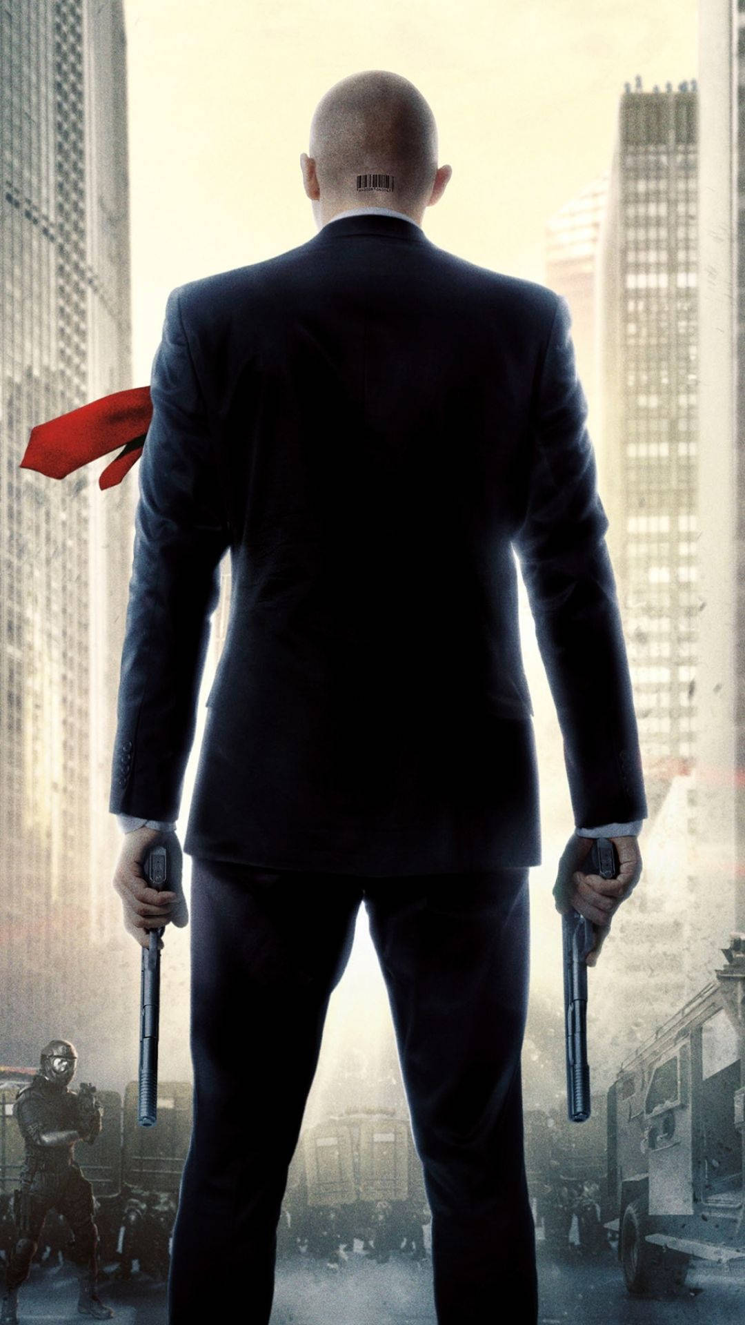 Hitman, black suit, two guns, Full HD Phone Wallpaper