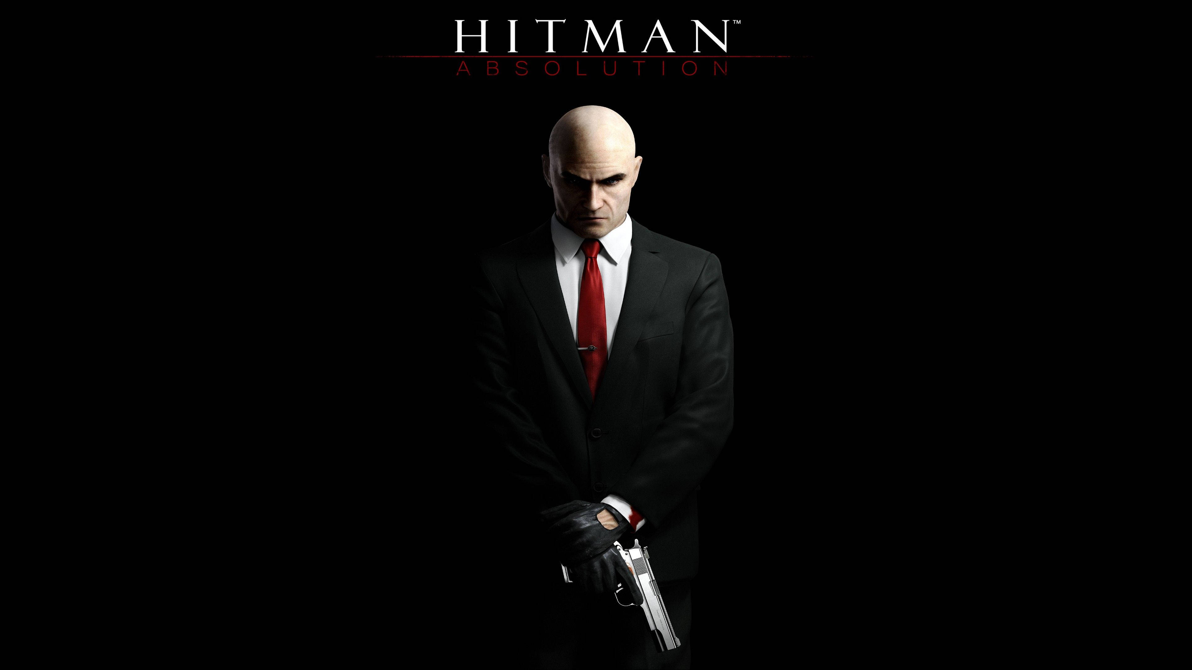 Hitman Absolution, black suit, red tie, 4K Desktop Wallpaper