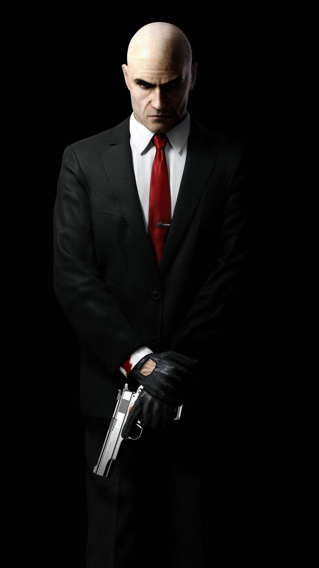 Agent 47, black suit, red tie, Full HD Phone Wallpaper