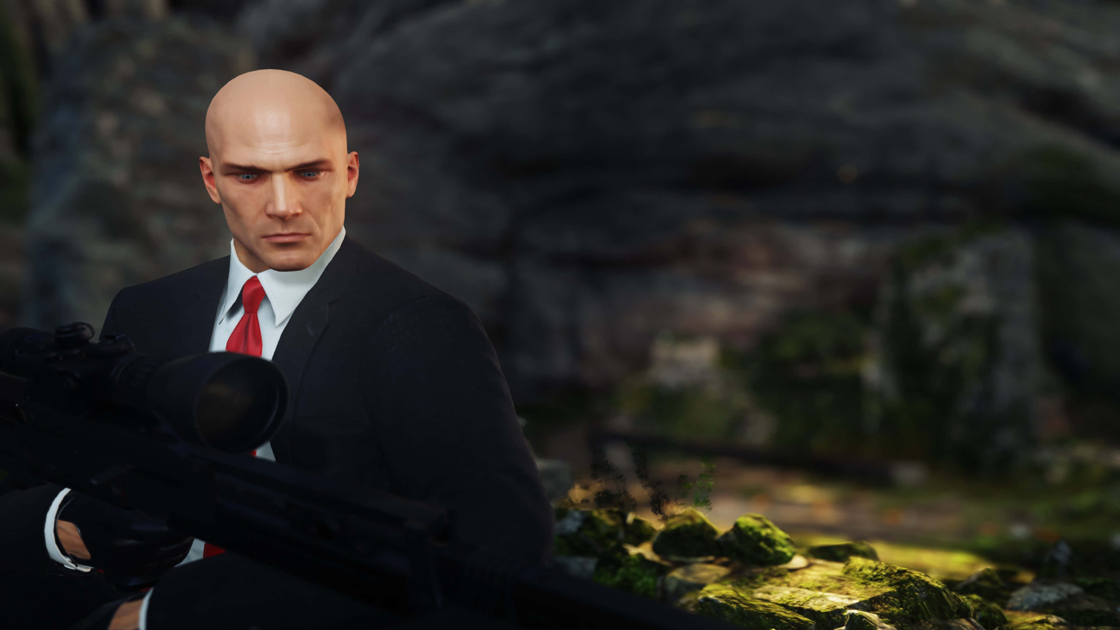 Hitman Agent 47, bald man, black suit, 4K Desktop Wallpaper