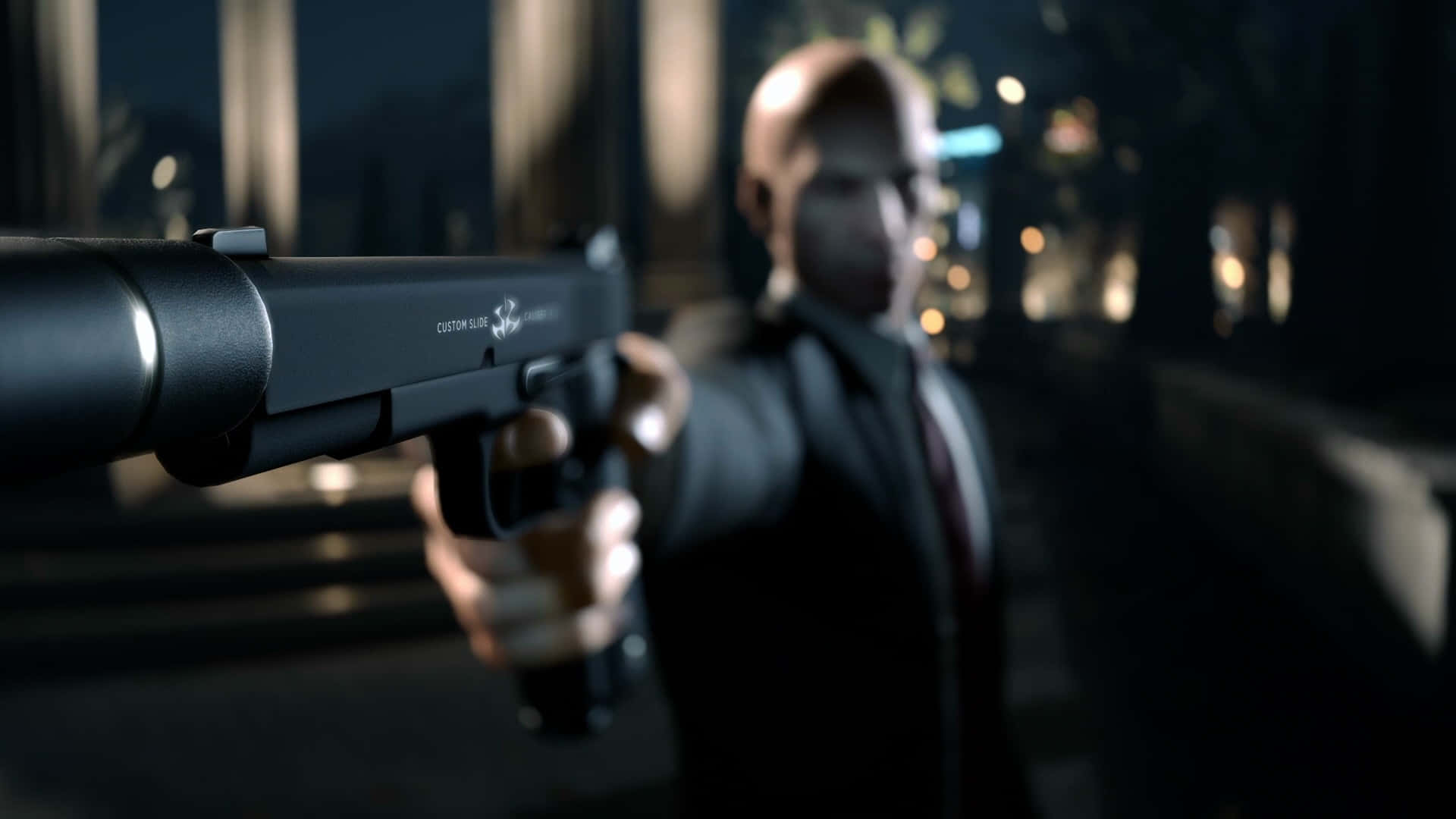 Hitman Agent 47, bald man, suit, Full HD Desktop Wallpaper