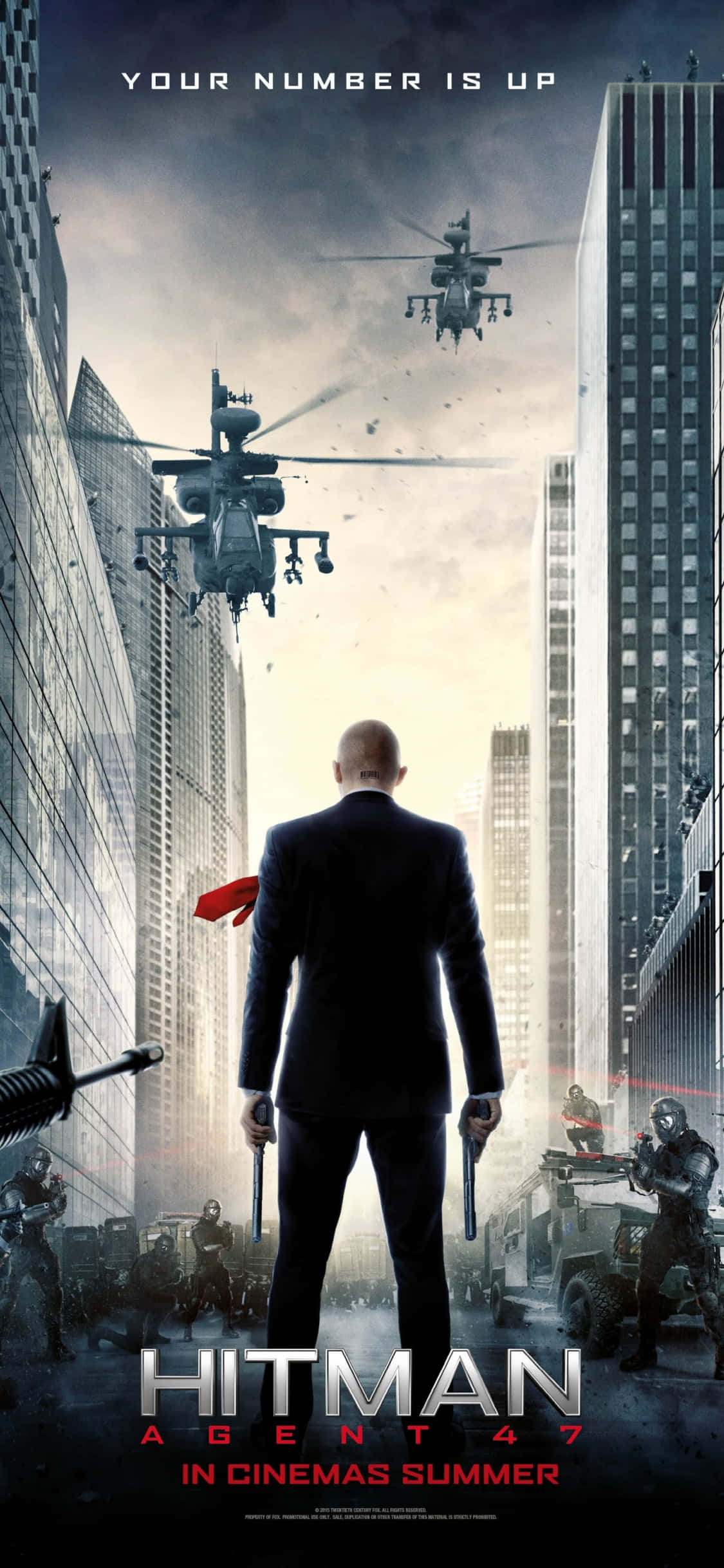 Hitman Agent 47, black suit, skyscrapers, Full HD Phone Wallpaper