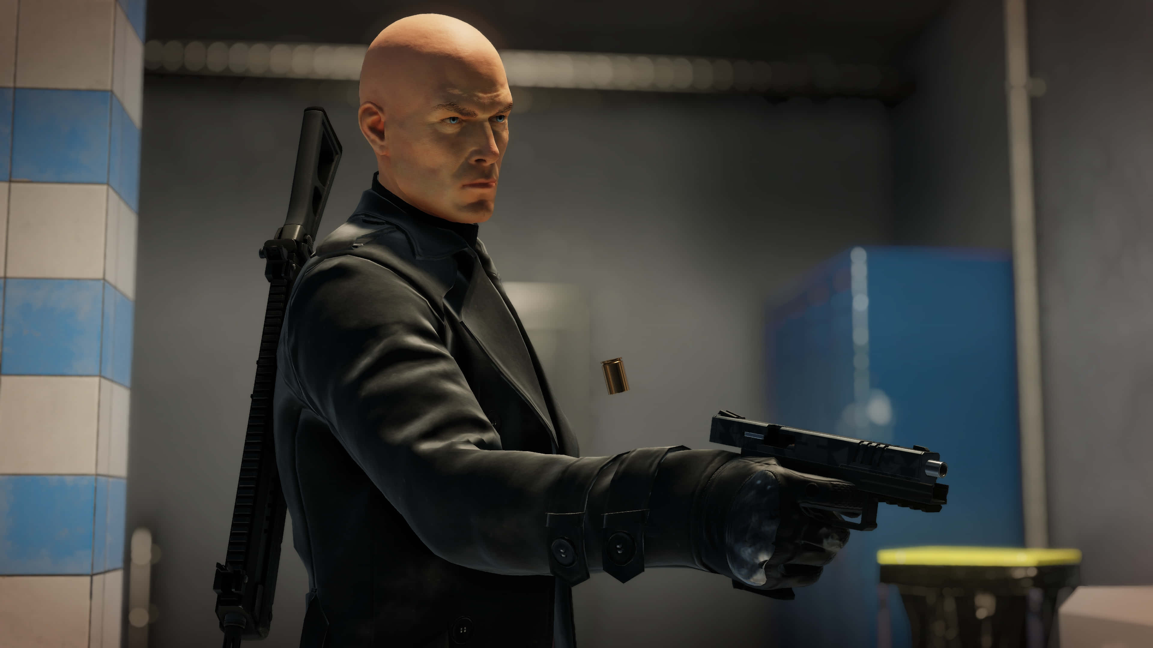Hitman Agent 47, bald man, black suit, 4K Desktop Wallpaper