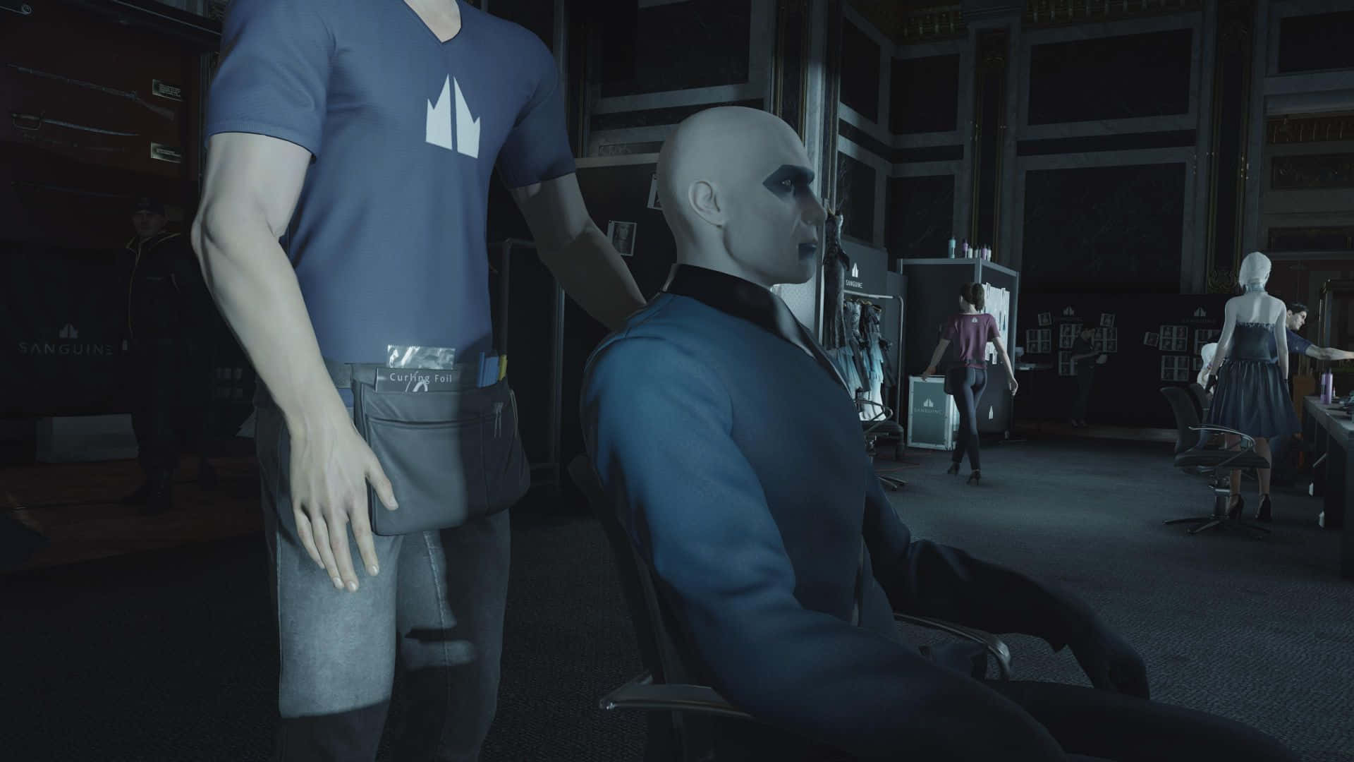 Hitman Agent 47, blue suit, blue shirt, Full HD Desktop Wallpaper