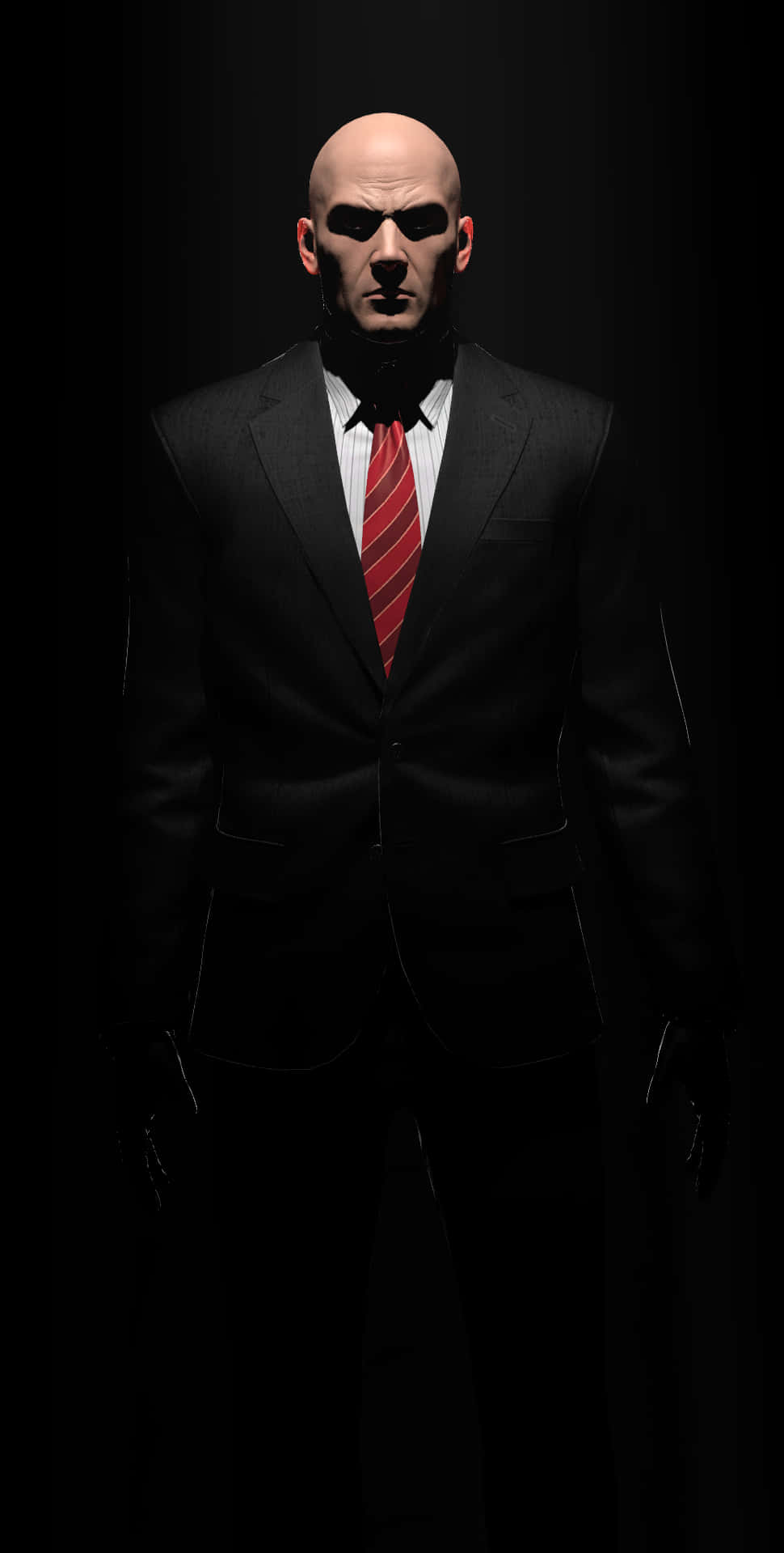 Hitman Agent 47, black suit, red striped tie, HD Phone Wallpaper
