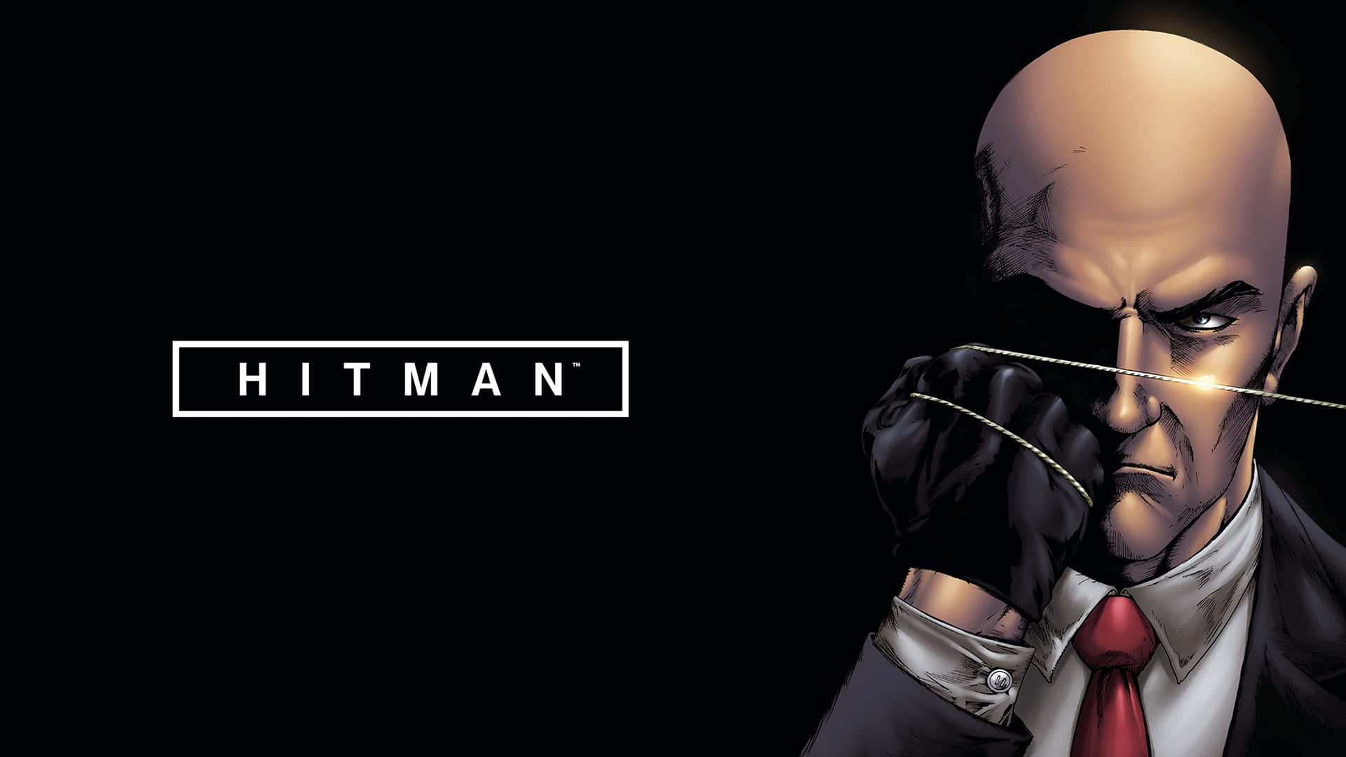 Hitman Agent 47, metal wire, black background, Full HD Desktop Wallpaper