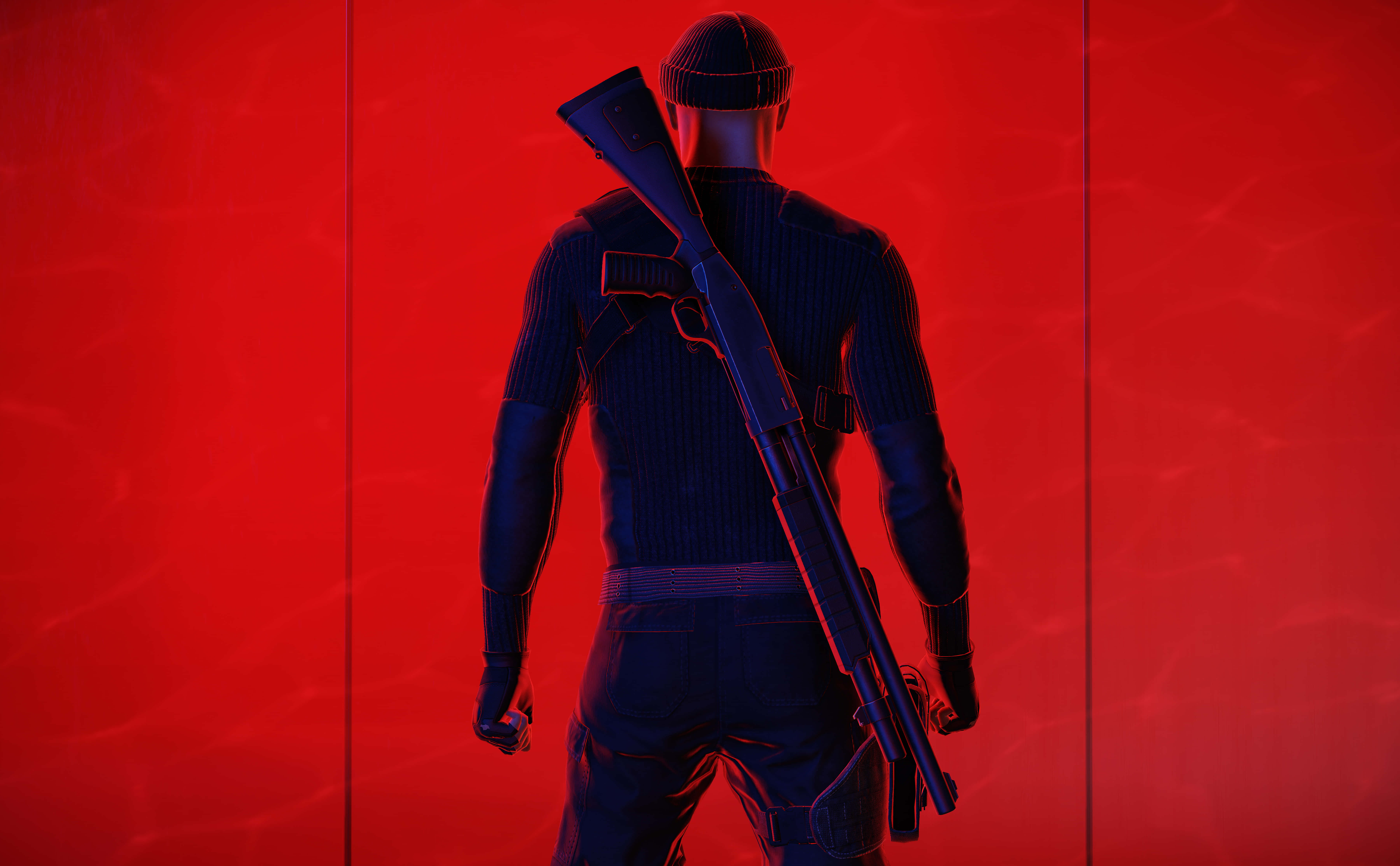Hitman Agent 47, rifle, dark gear, 5K Desktop Wallpaper