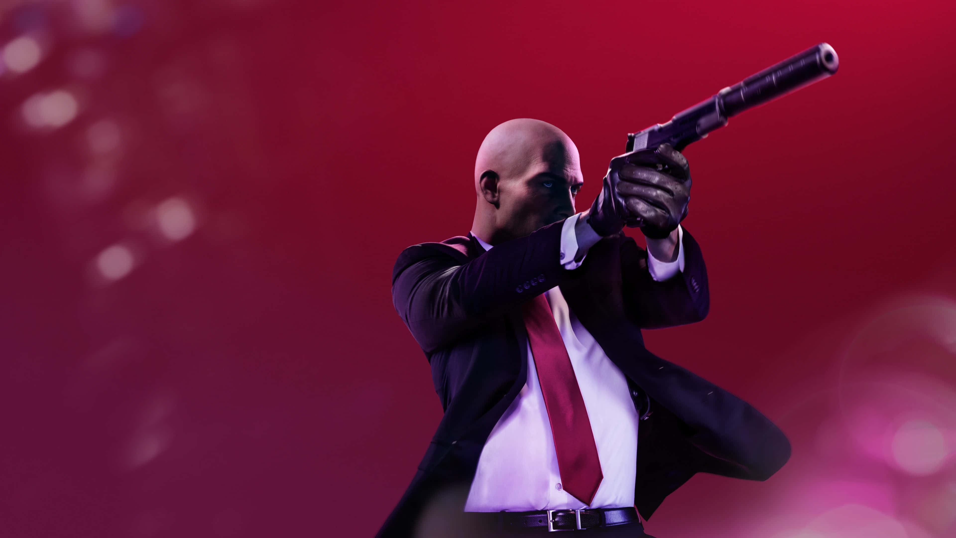 Hitman Agent 47, black suit, red tie, 4K Desktop Wallpaper
