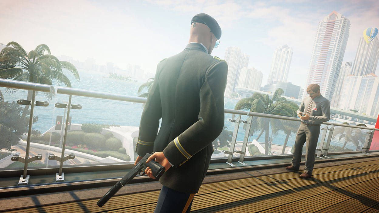 Hitman 2, Agent 47, balcony, SD Desktop Wallpaper