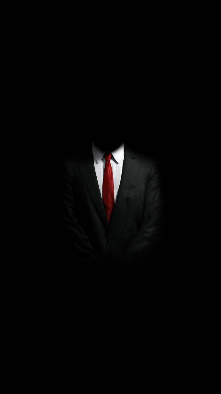 Hitman Black, black suit, red tie, HD Phone Wallpaper