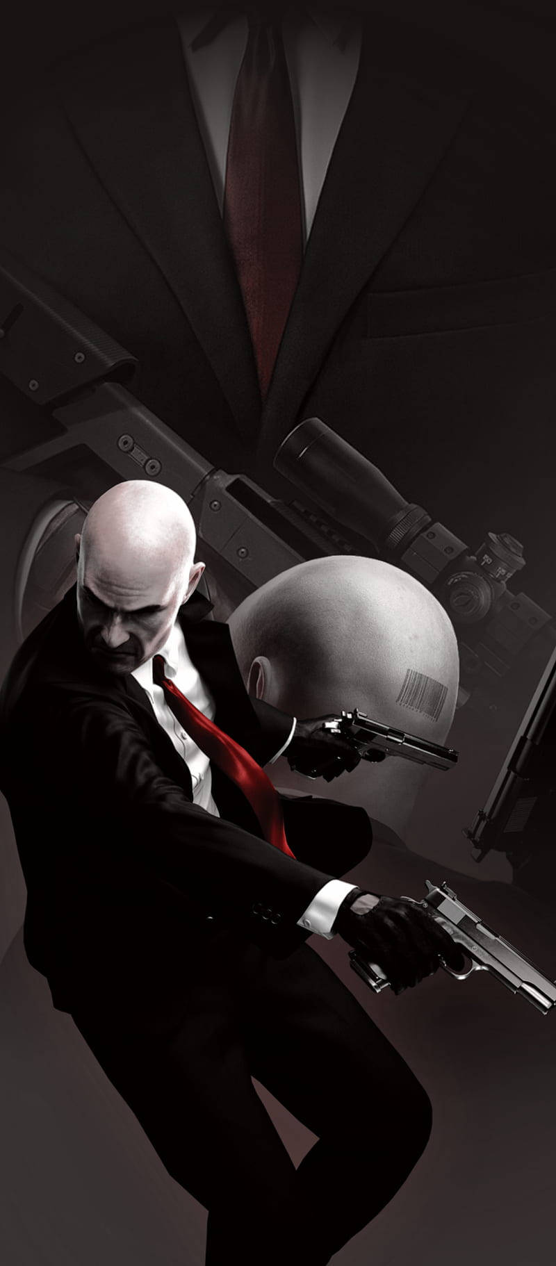 Hitman, black suit, red tie, HD Phone Wallpaper