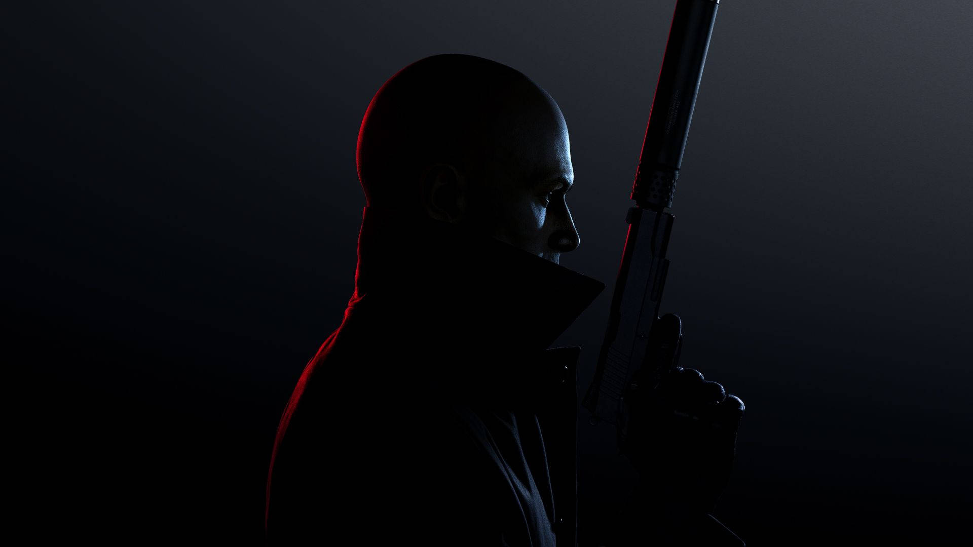 Hitman Black, bald man, dark coat, Full HD Desktop Wallpaper