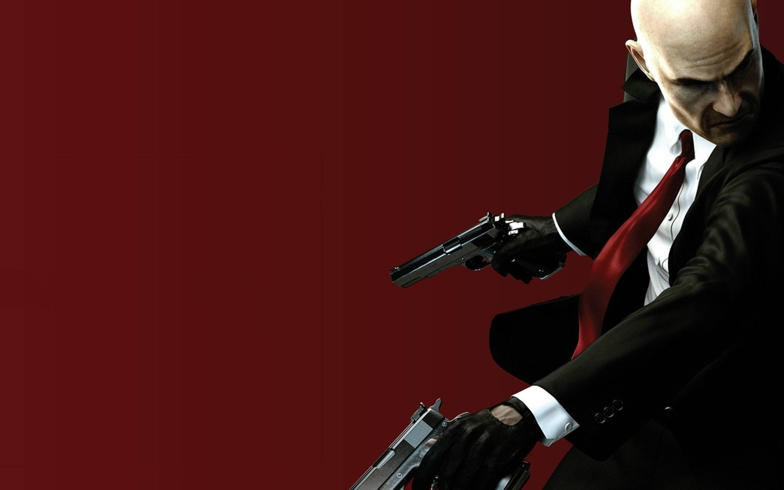 Hitman Contracts, bald man, black suit, 2K Desktop Wallpaper