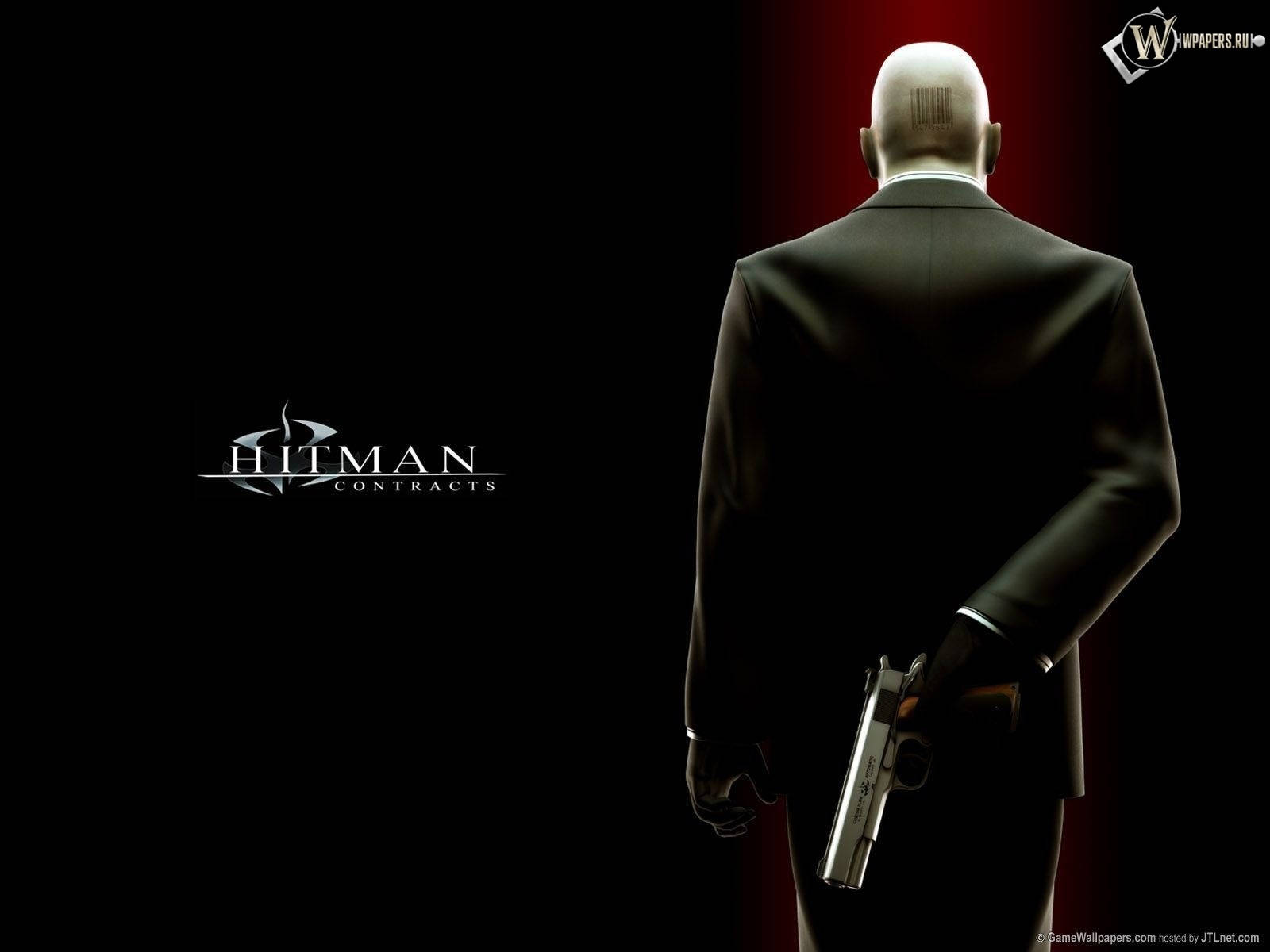 Hitman Contracts, black suit, gun, HD Desktop Wallpaper