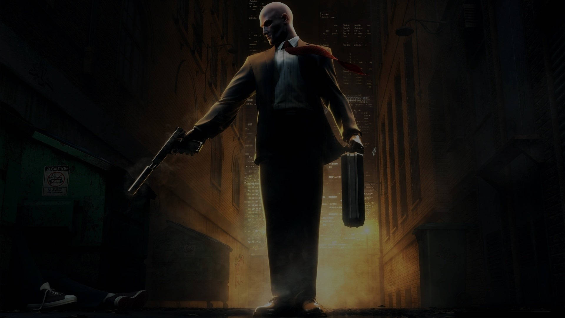 Hitman Contracts, man in a suit, bald man, Full HD Desktop Wallpaper
