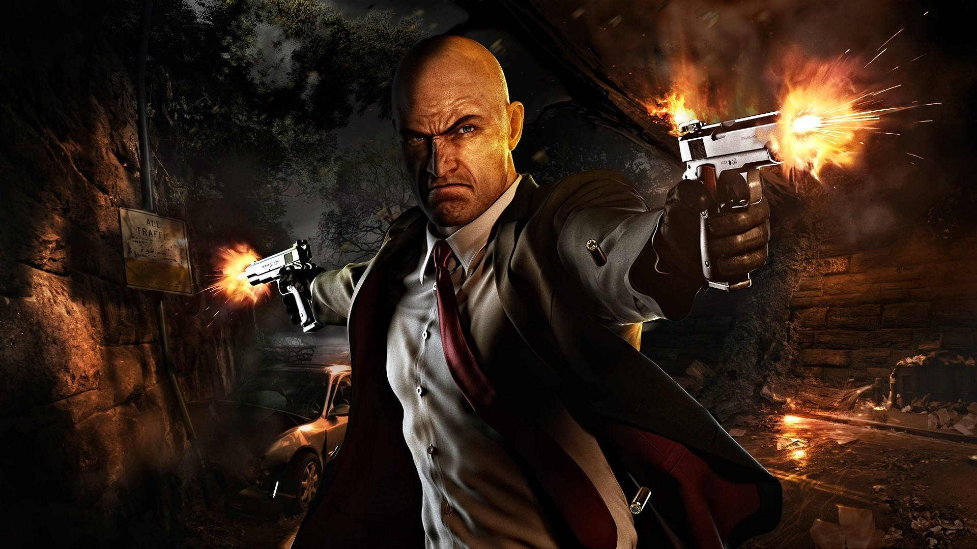 Hitman Contracts, bald man, suit, Full HD Desktop Wallpaper