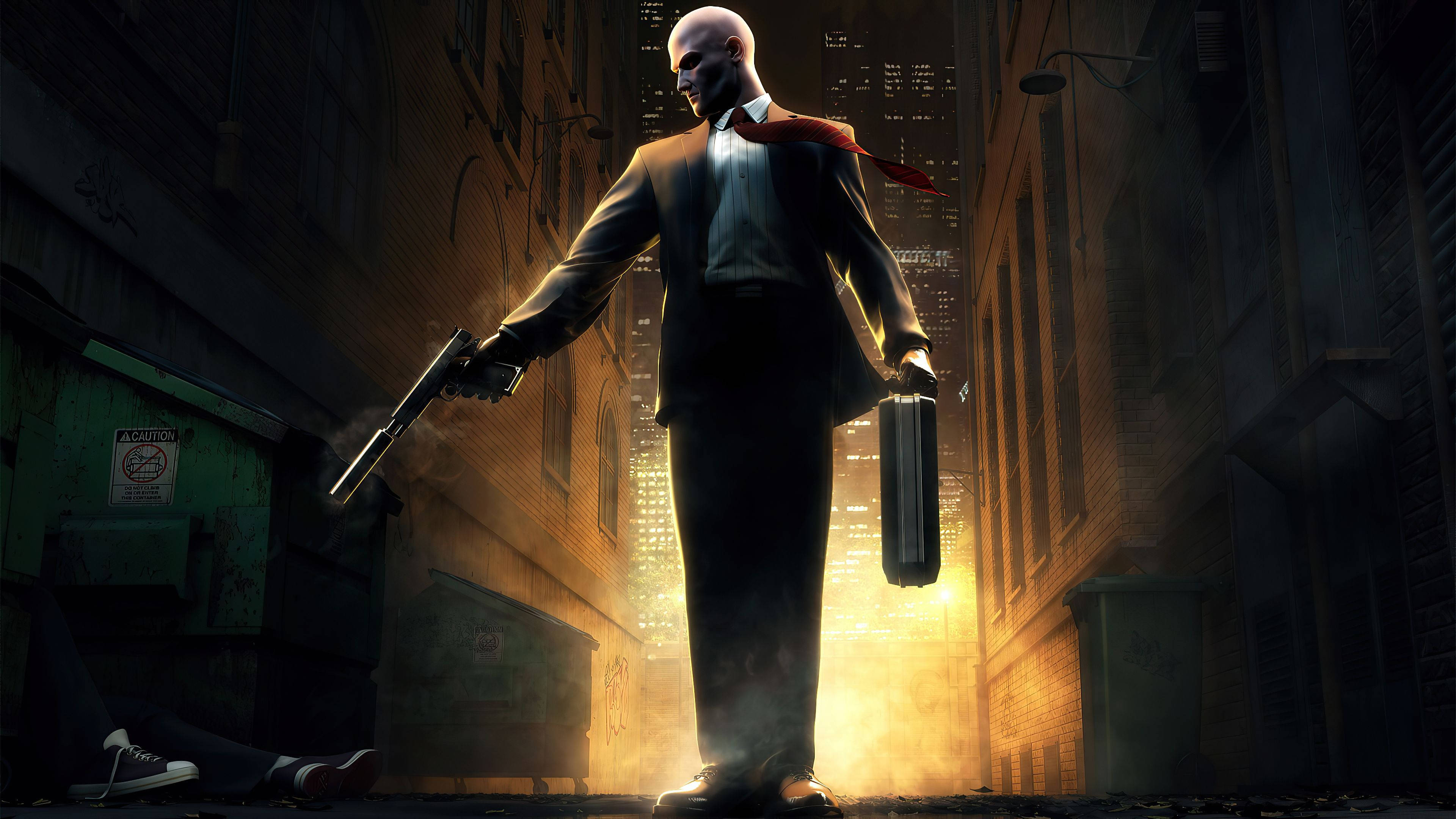 Hitman Full 4K, alleyway, bald man, 4K Desktop Wallpaper