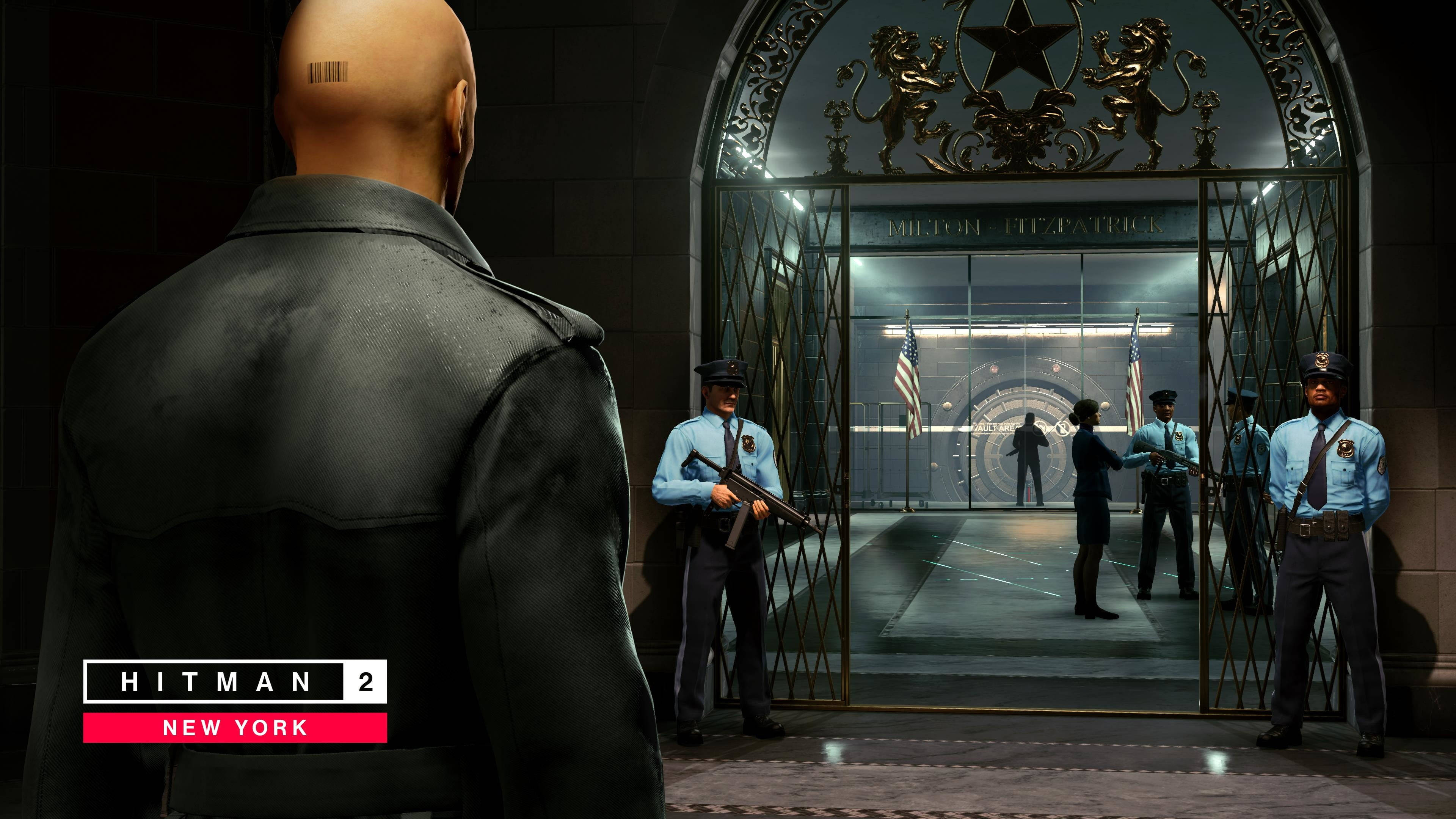 Hitman Full 4K, guarded bank, bald agent, 4K Desktop Wallpaper