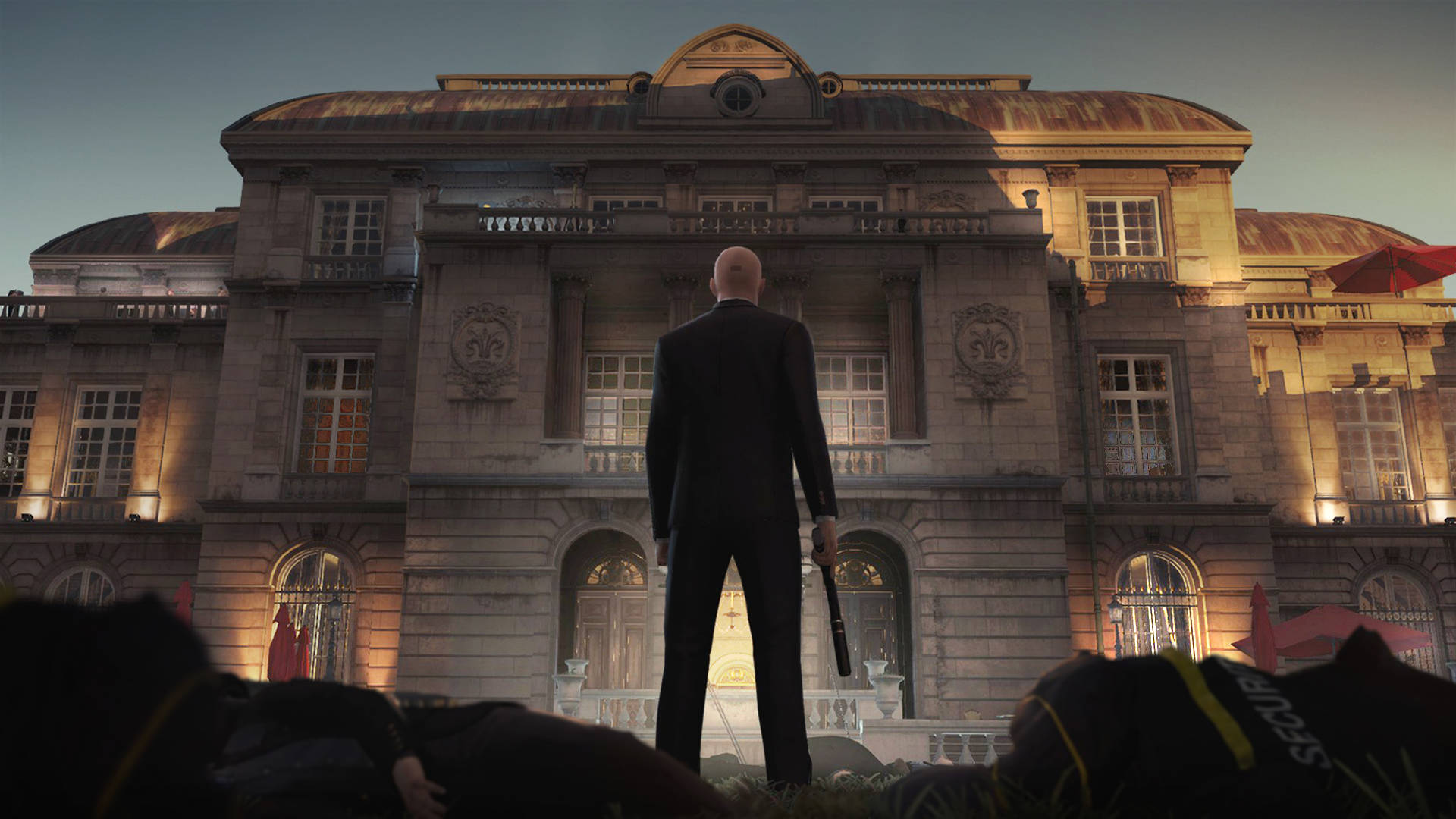 Hitman HD, mansion assault, bald man, Full HD Desktop Wallpaper