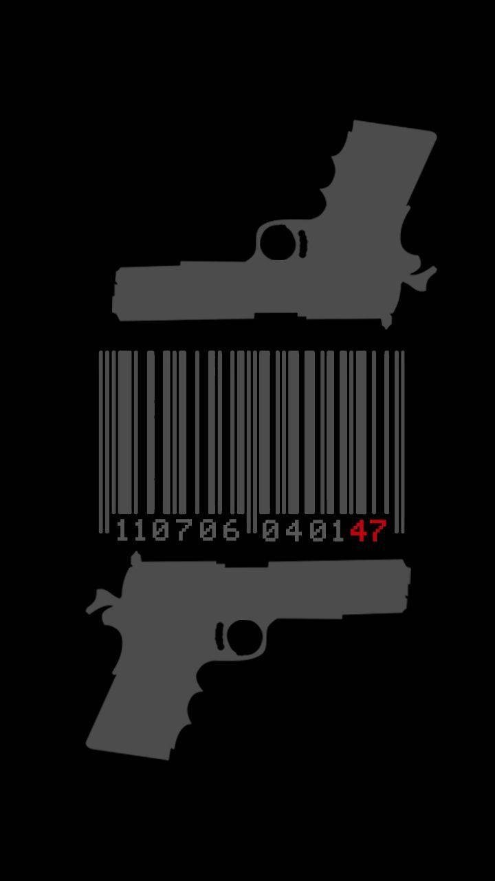 Hitman, iPhone, gray handgun silhouettes, HD Phone Wallpaper