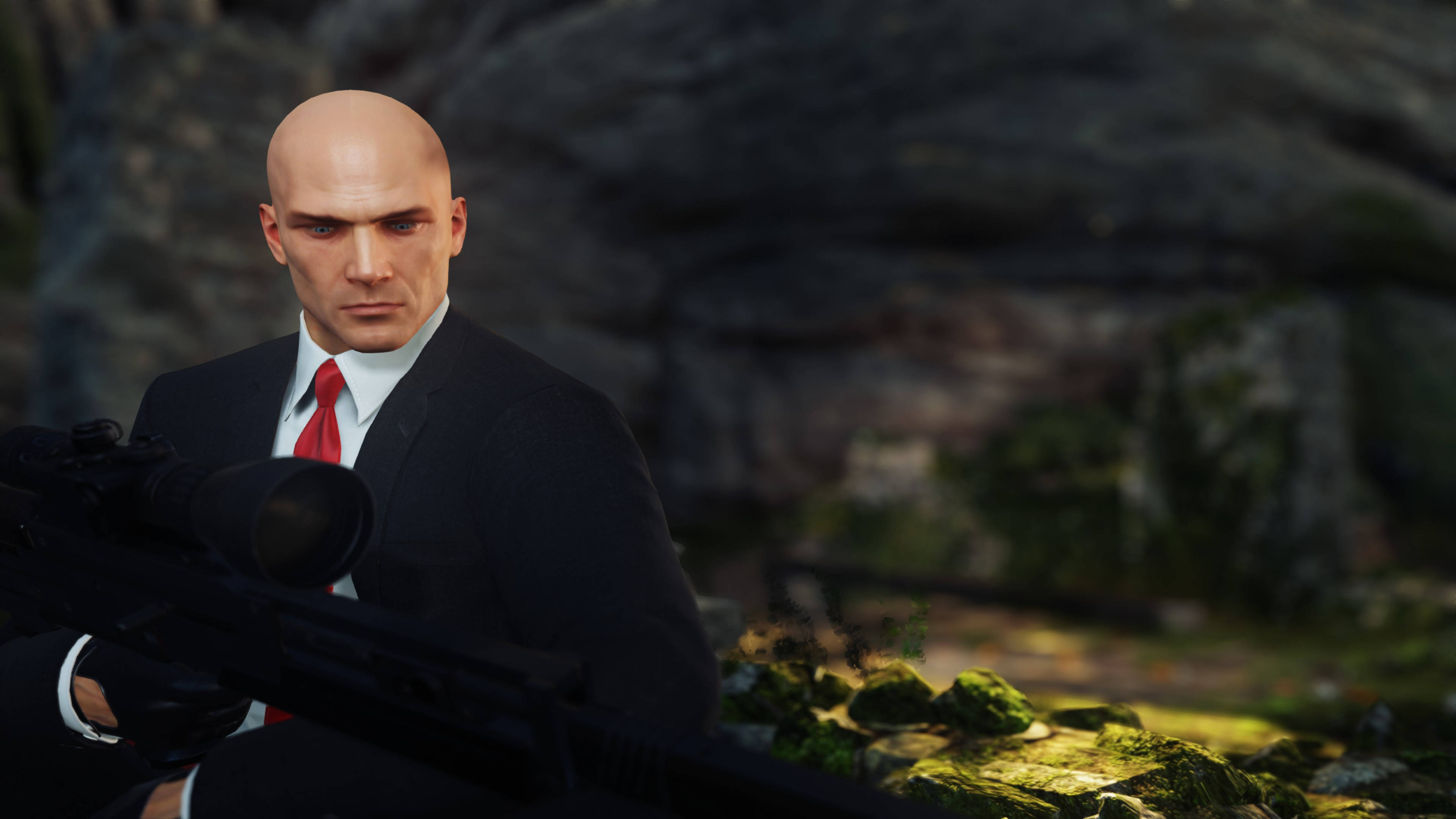 Hitman for iPhone, bald man, black suit, 4K Desktop Wallpaper