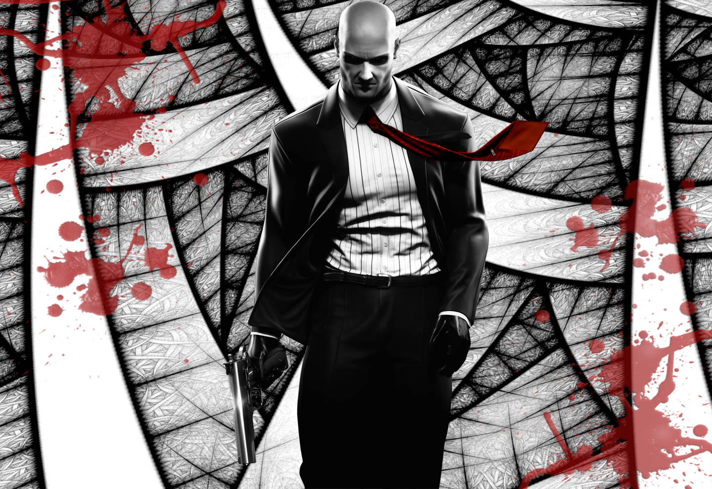 Hitman, bald assassin, black suit, HD Desktop Wallpaper
