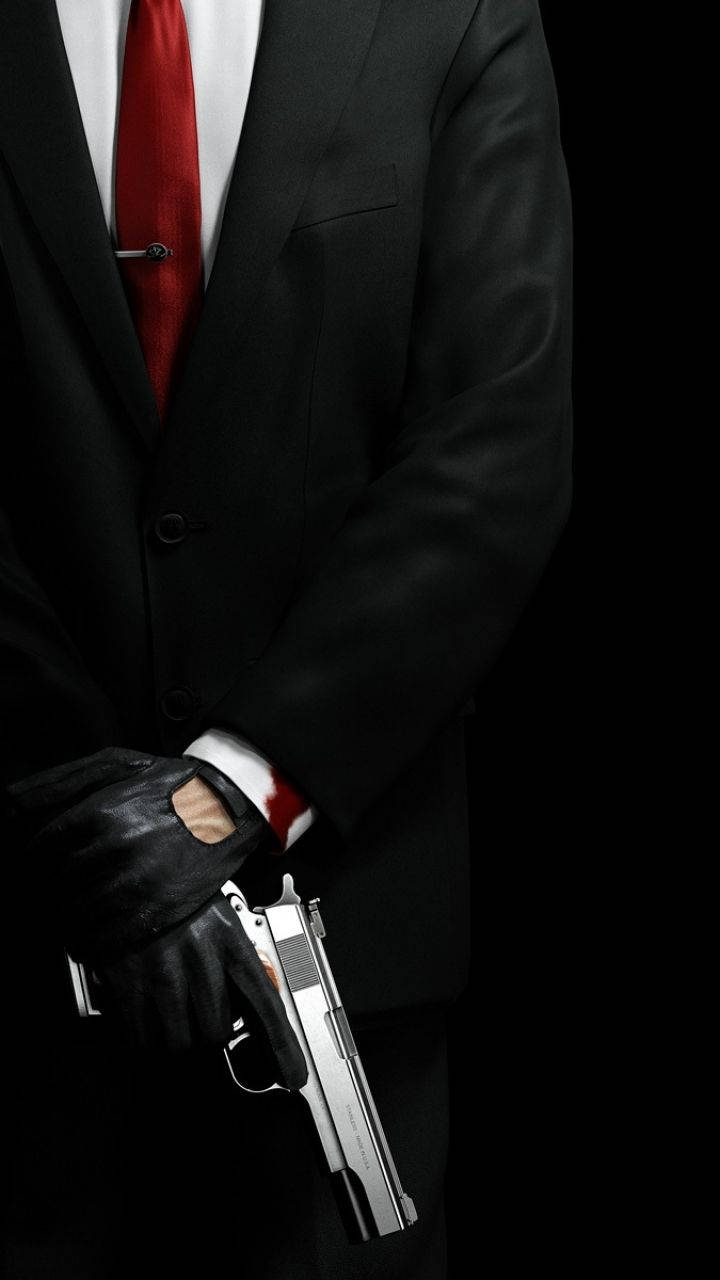 Hitman, black suit, red tie, HD Phone Wallpaper
