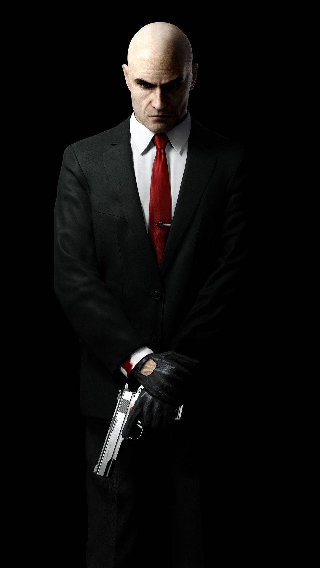 Hitman Phone, bald man, black suit, Full HD Phone Wallpaper