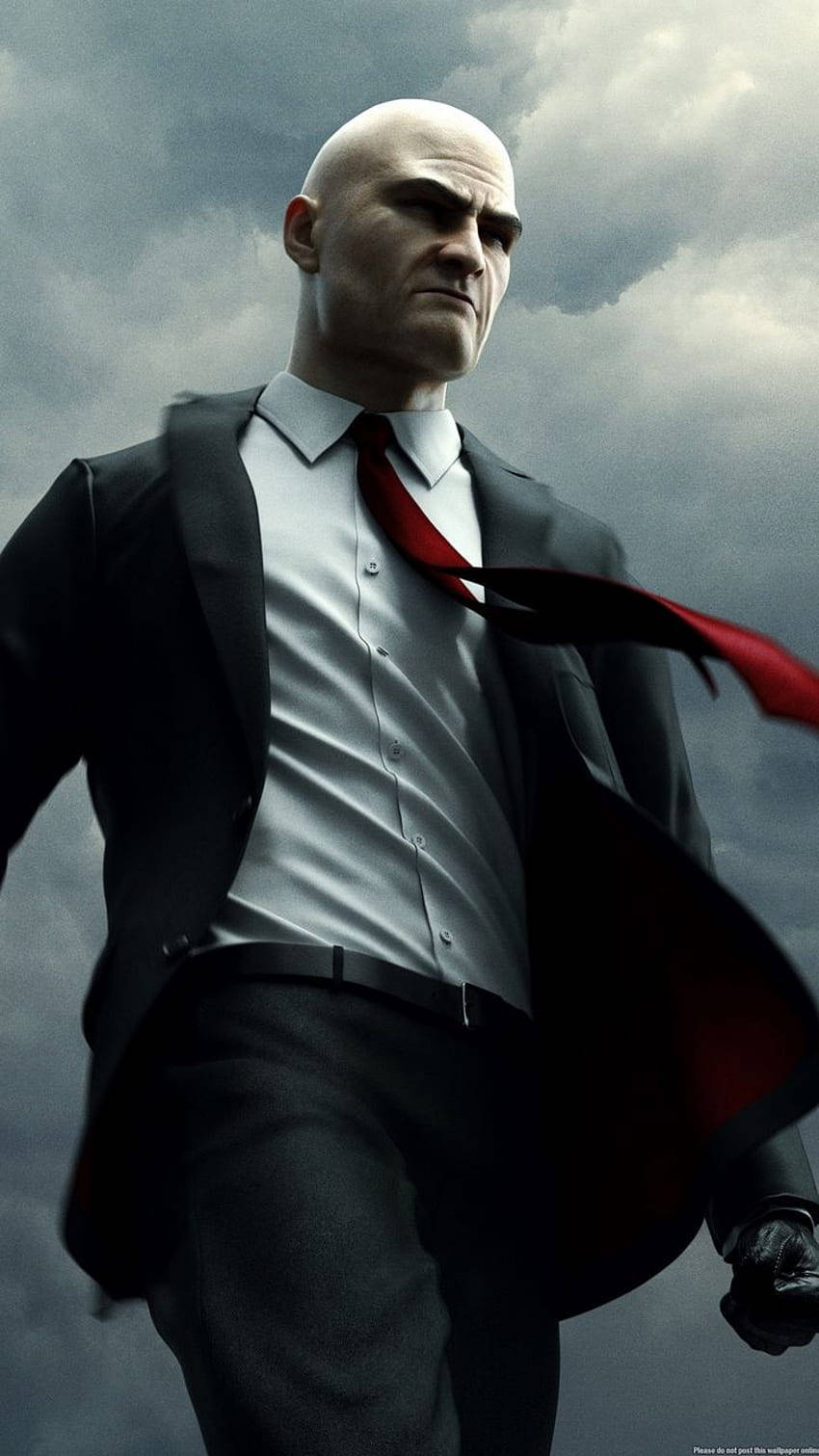 Hitman Phone, bald man, black suit, HD Phone Wallpaper